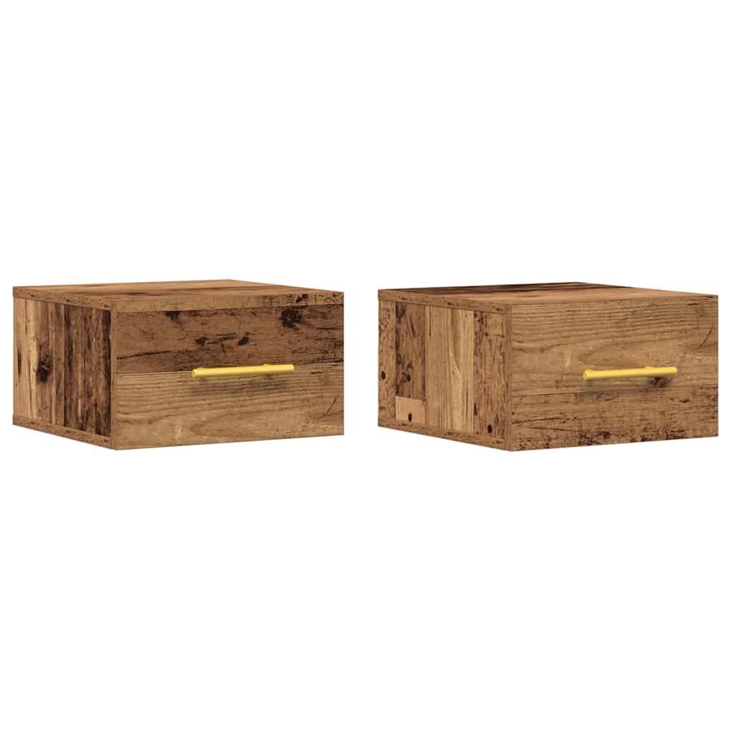 Bedside table 2 pcs Old wood 35 x 35 x 20 cm
