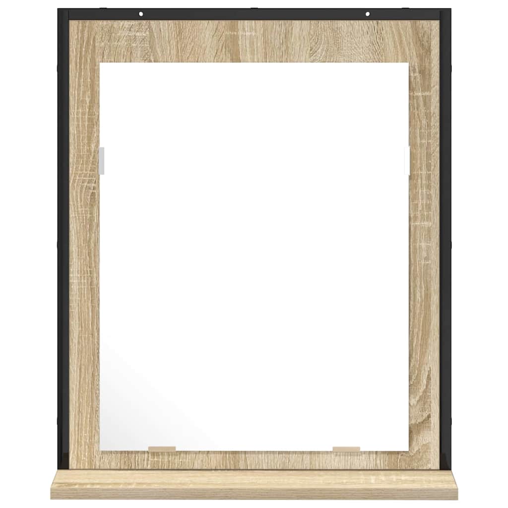 Bathroom Mirror with Shelf and Storage Black 50 x 12 x 60 cm