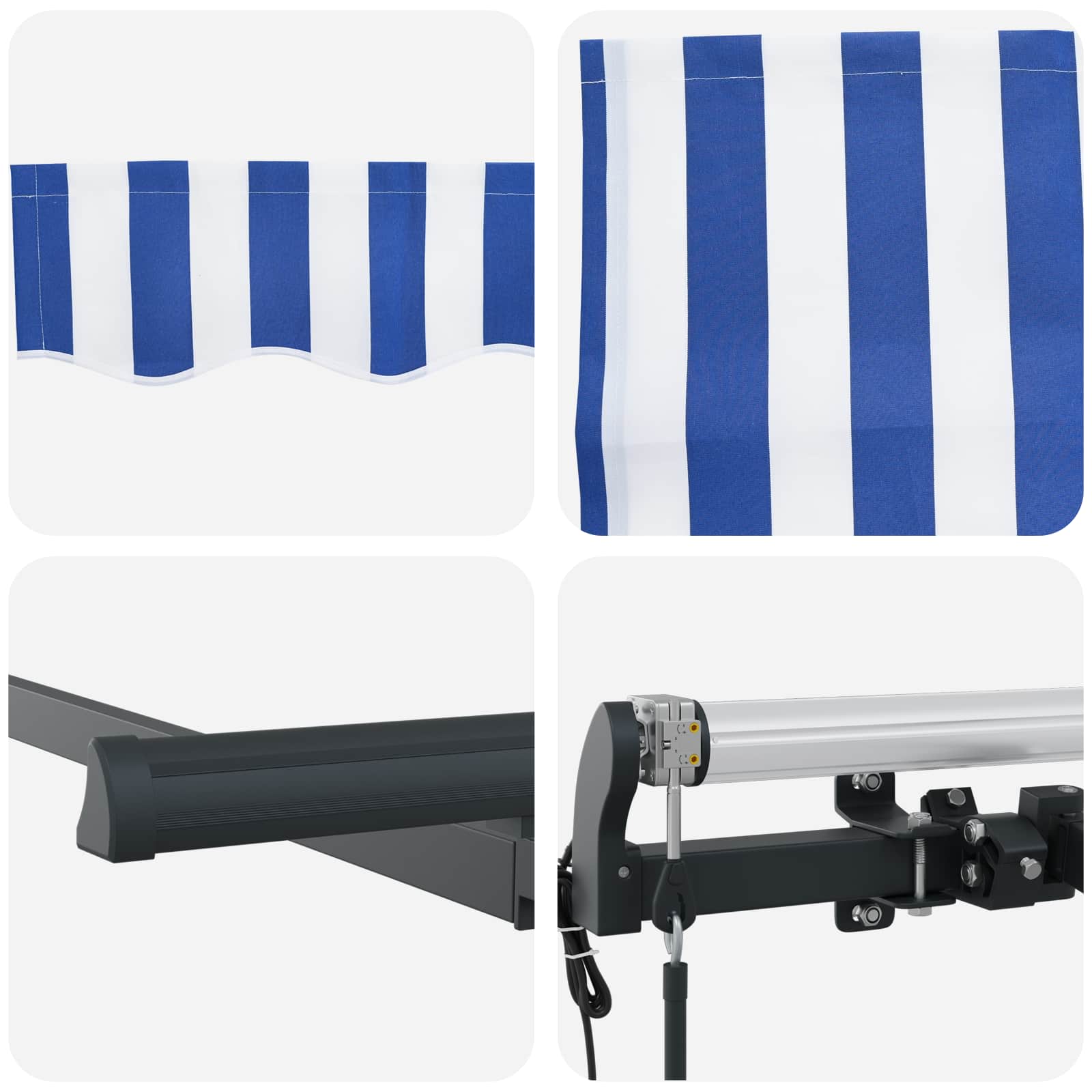 Retractable Awning Blue 250 x 200 cm Fabric