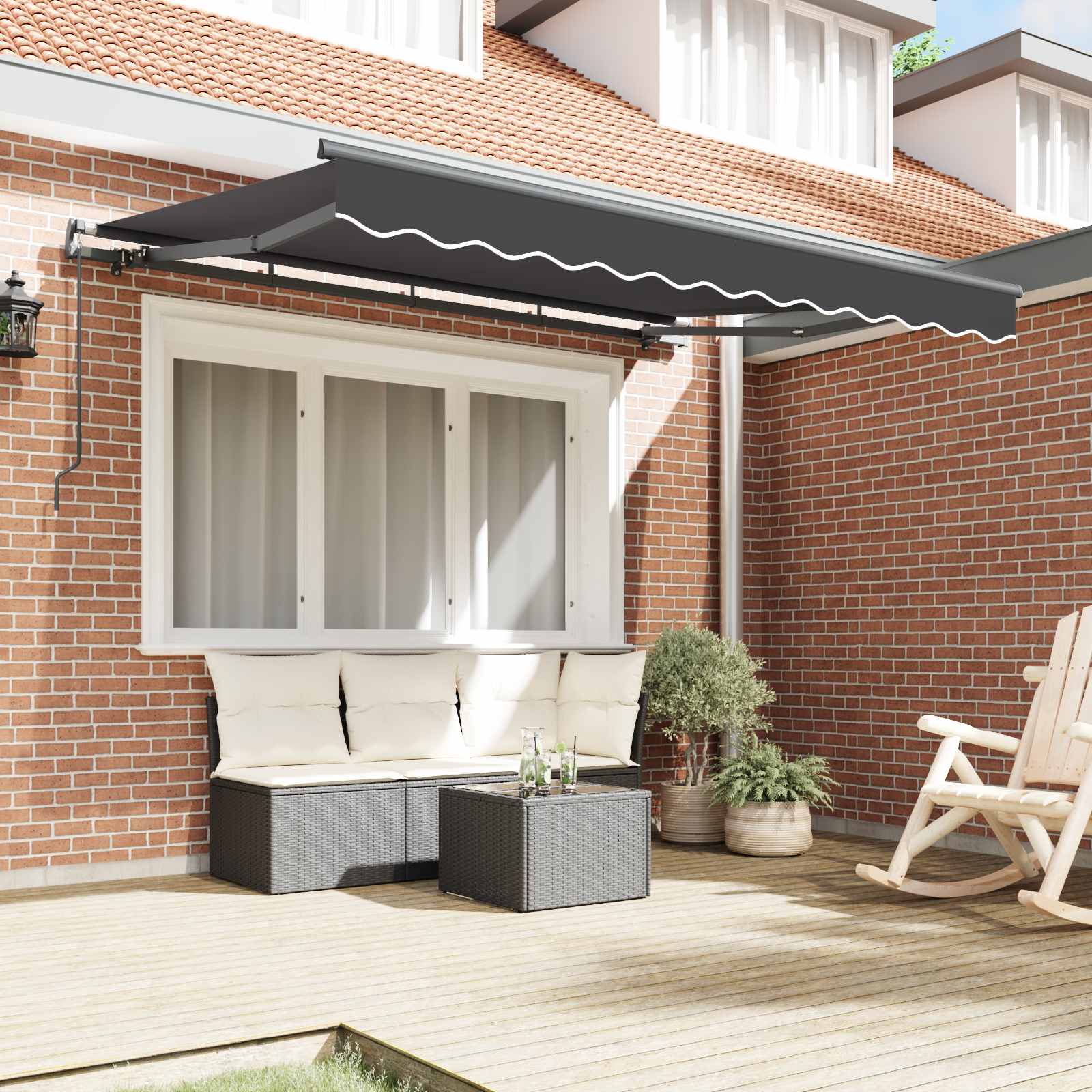 Retractable Awning Anthracite 250 x 200 cm fabric