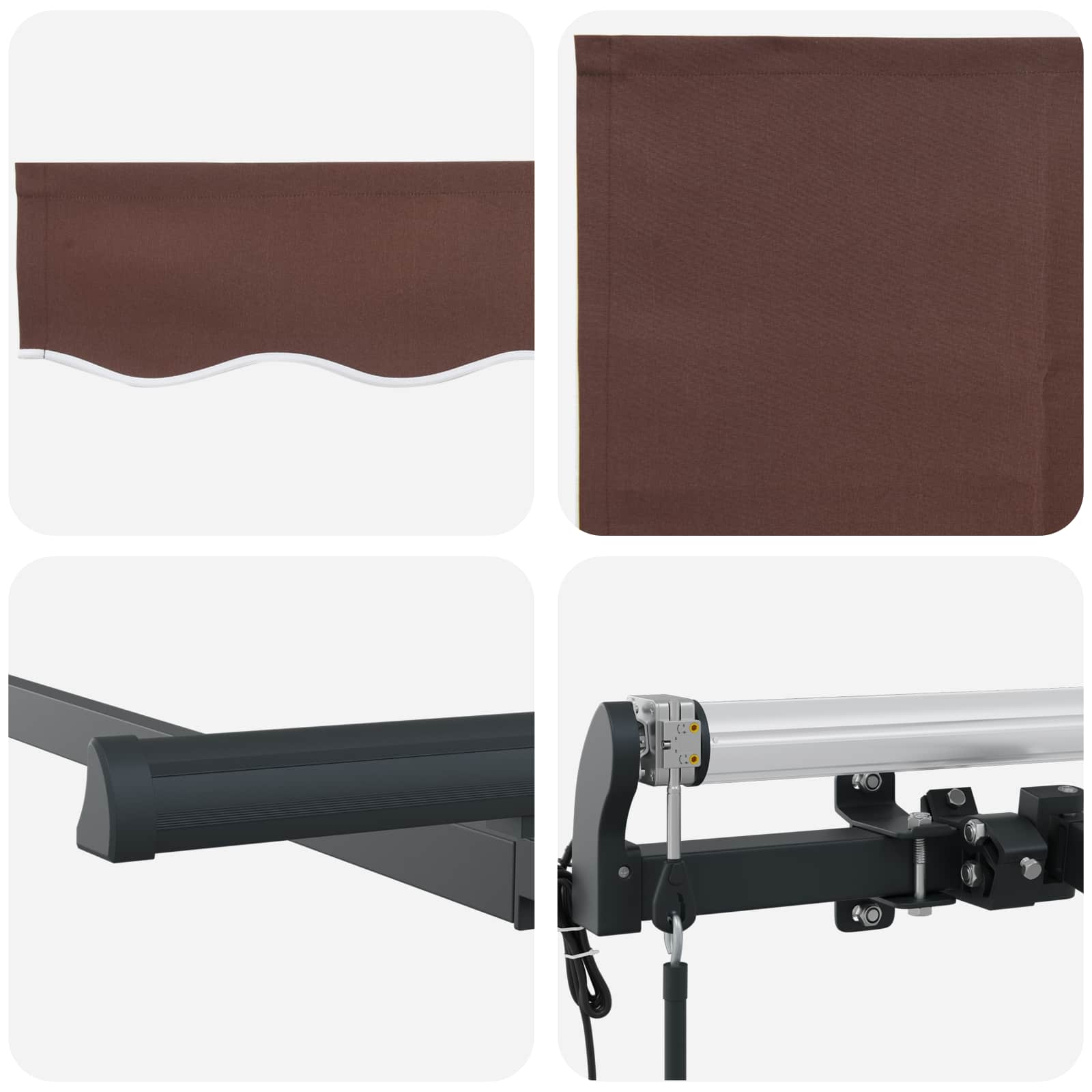 Retractable Awning Brown 250 x 200 cm Fabric