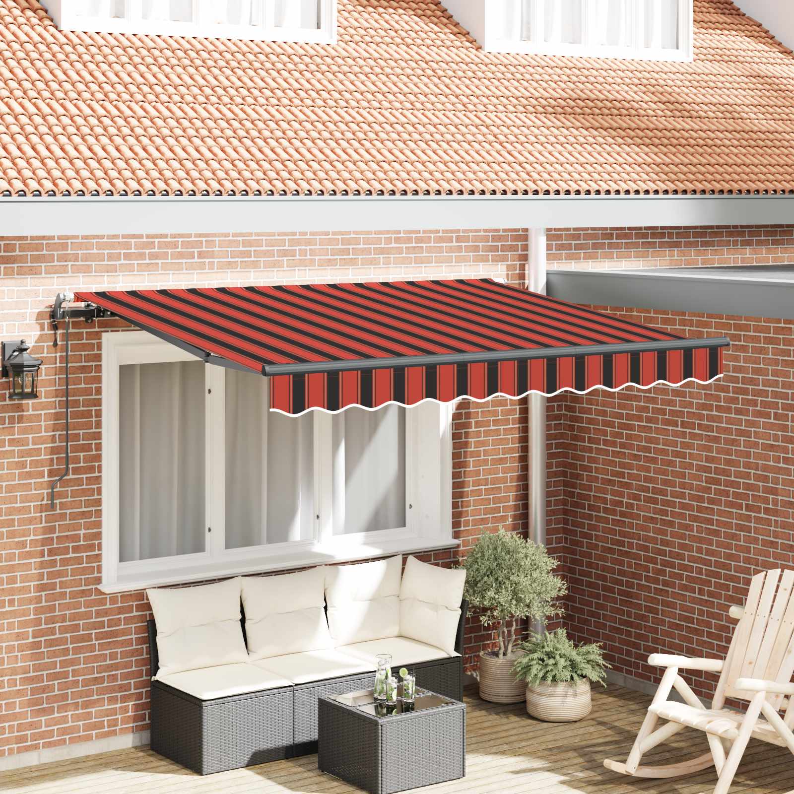 Retractable Awning Brown 250 x 200 cm Fabric