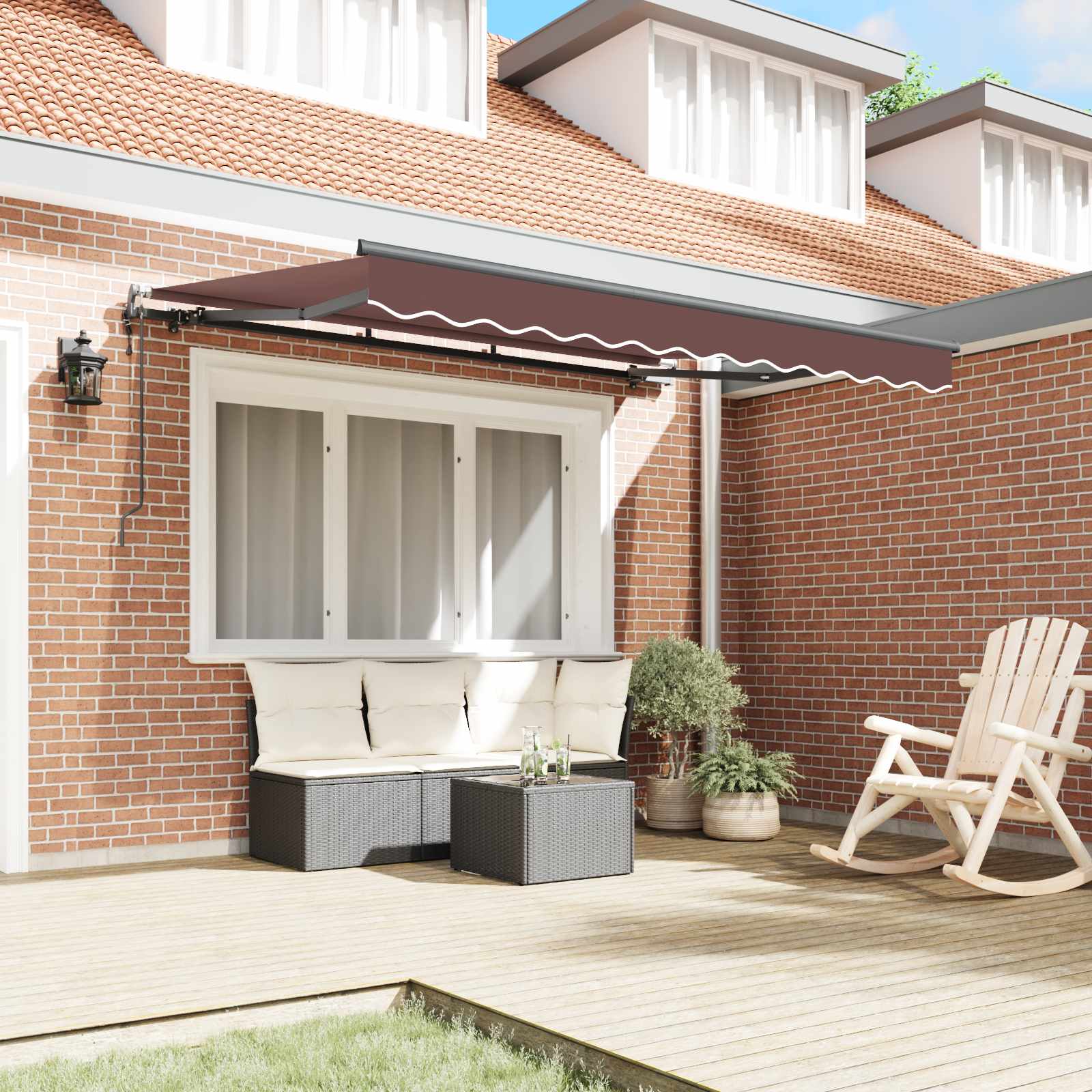 Retractable Awning Brown 250 x 200 cm Fabric