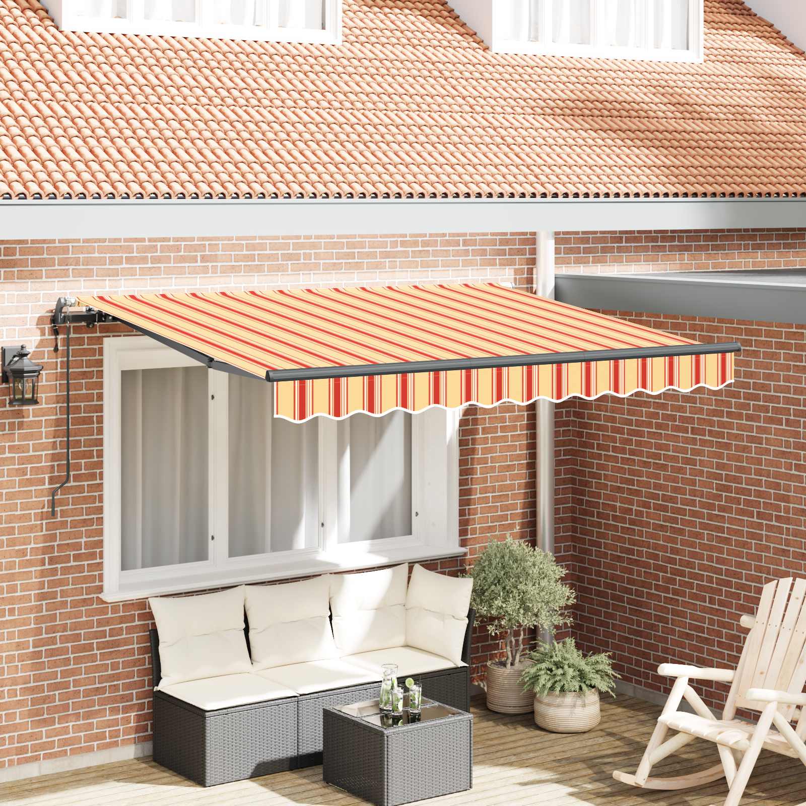 Ištraukiama markizė Geltona ir Oranžinė 250 x 200 cm audinys