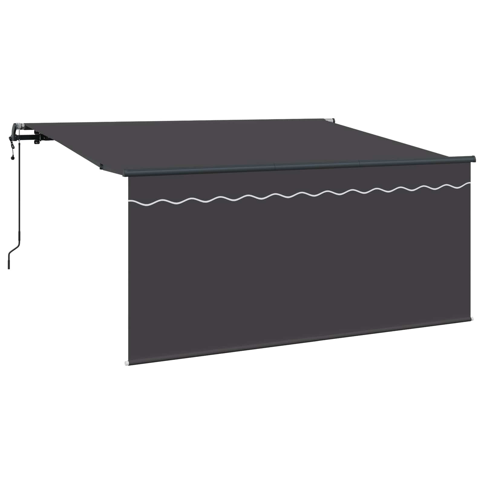 Retractable Awning Striped Anthracite 300 x 200 cm fabric