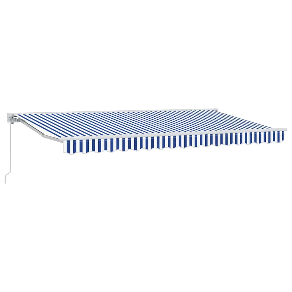 Retractable Awning Blue and White 350 x 200 cm