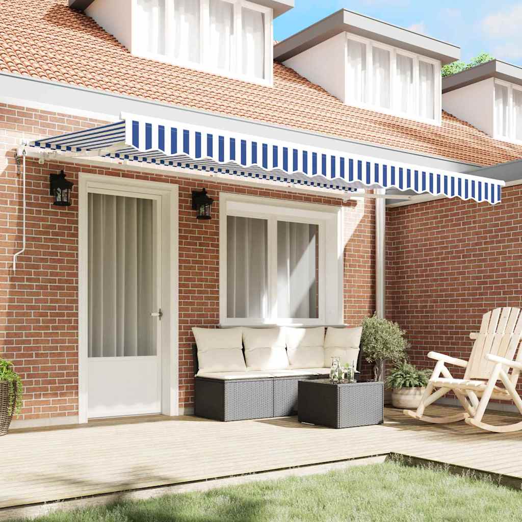 Retractable awning Blue 350 x 200 cm fabric