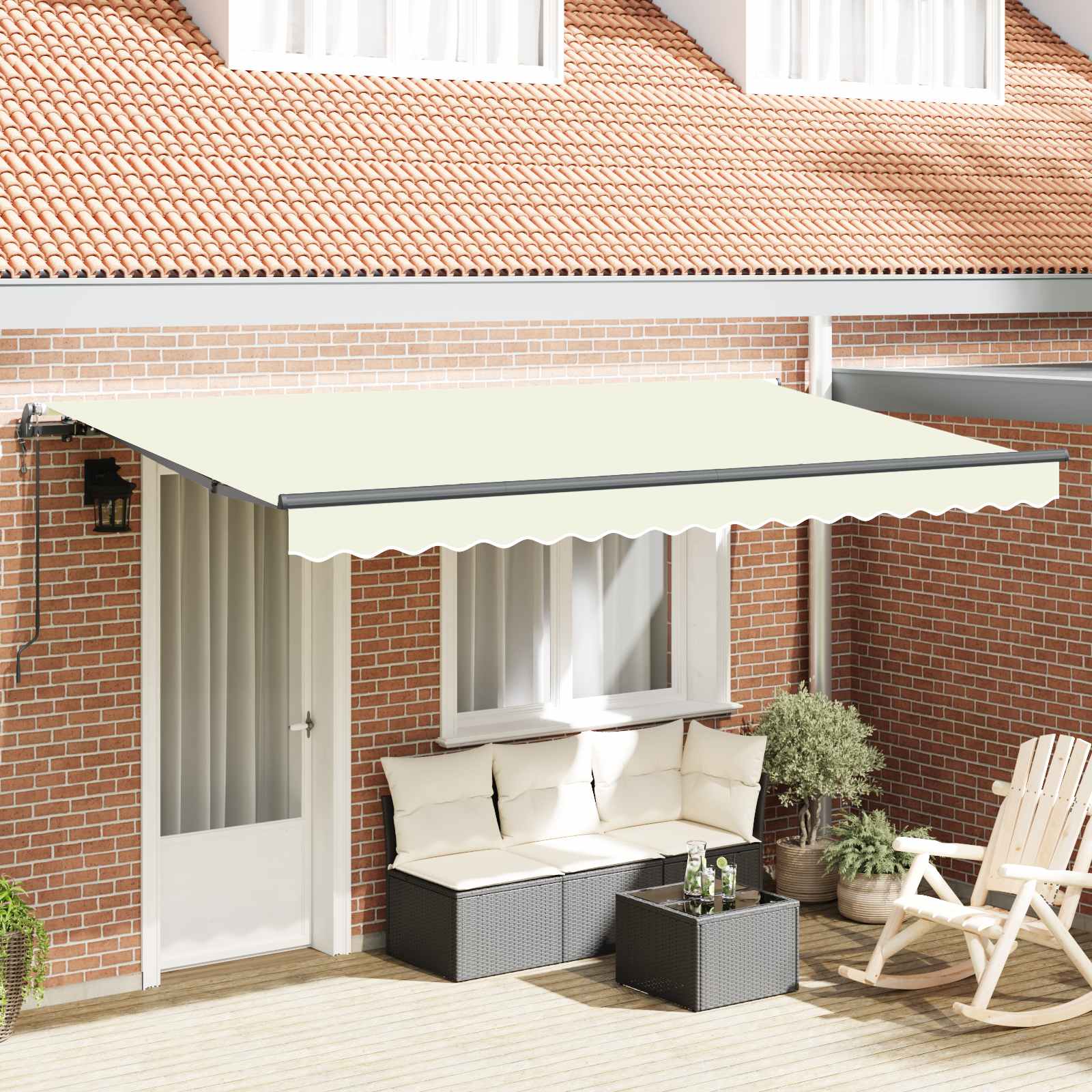 Izvelkams tents Krēmkrāsas 350 x 200 cm audums