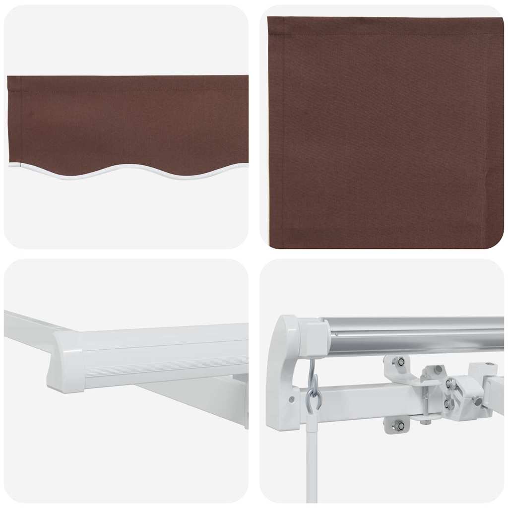 Retractable Awning Brown 350 x 200 cm Fabric