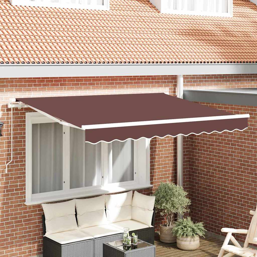 Retractable Awning Brown 350 x 200 cm Fabric