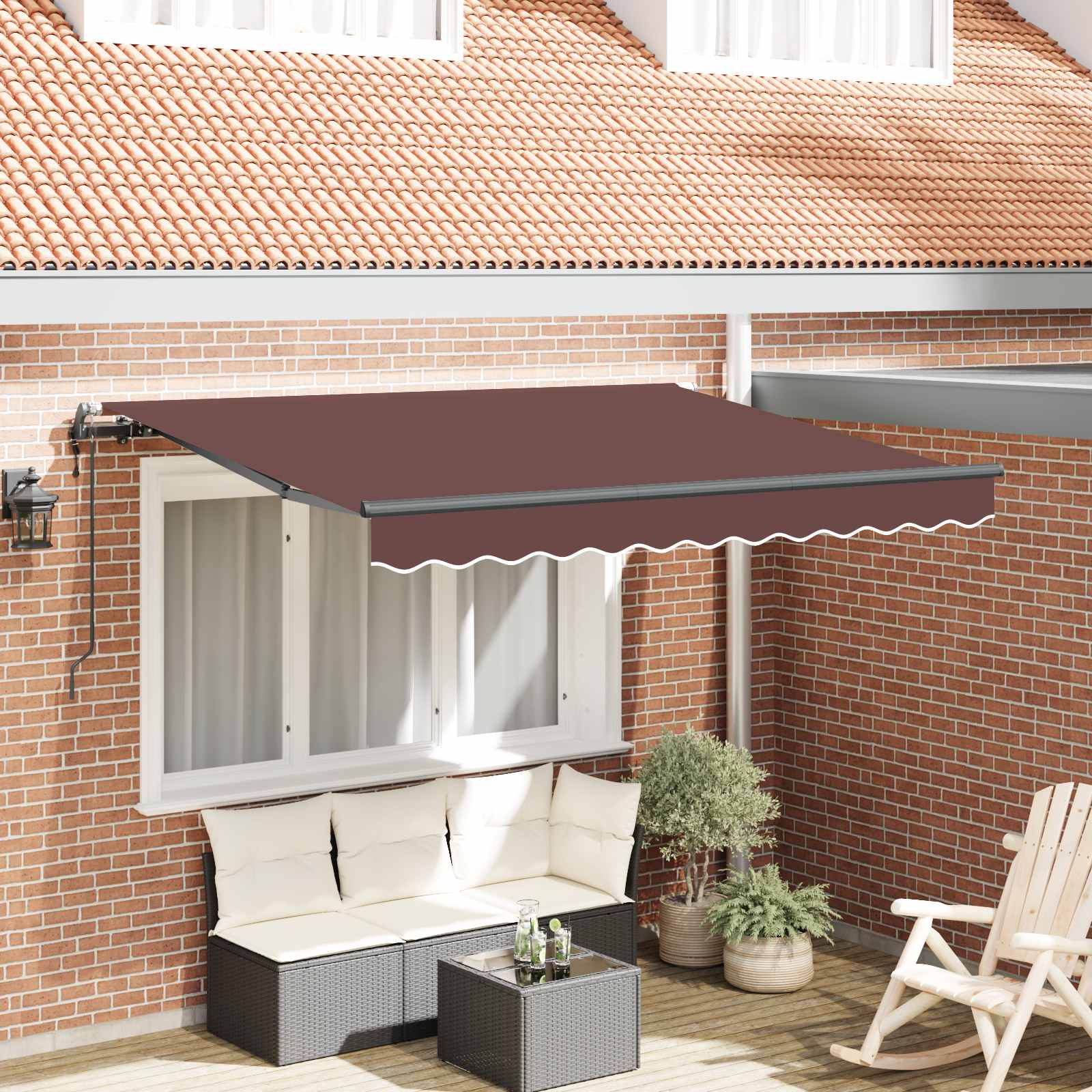 Izvelkama markīze Brūna 350 x 200 cm audums