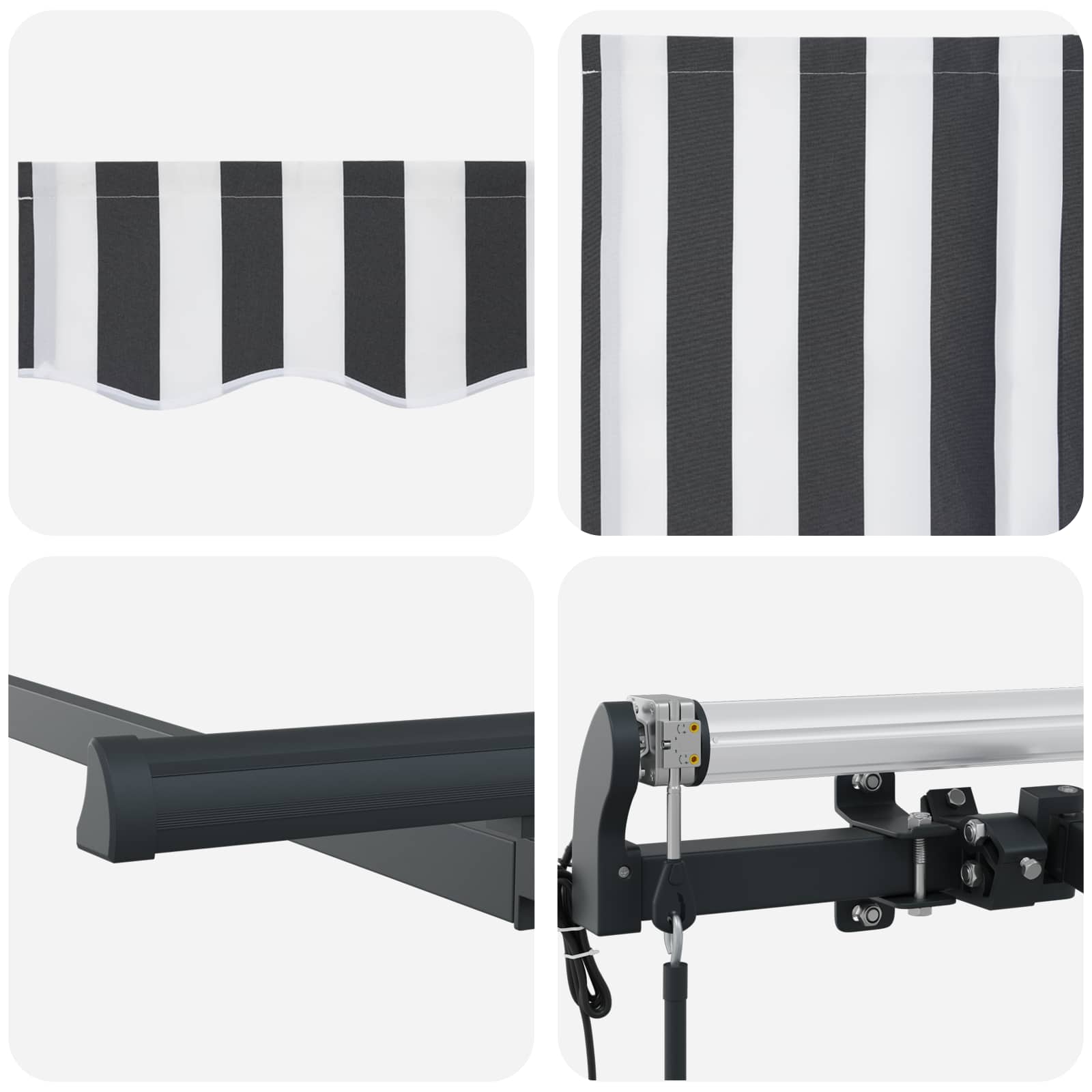 Retractable Awning Anthracite 350 x 200 cm fabric
