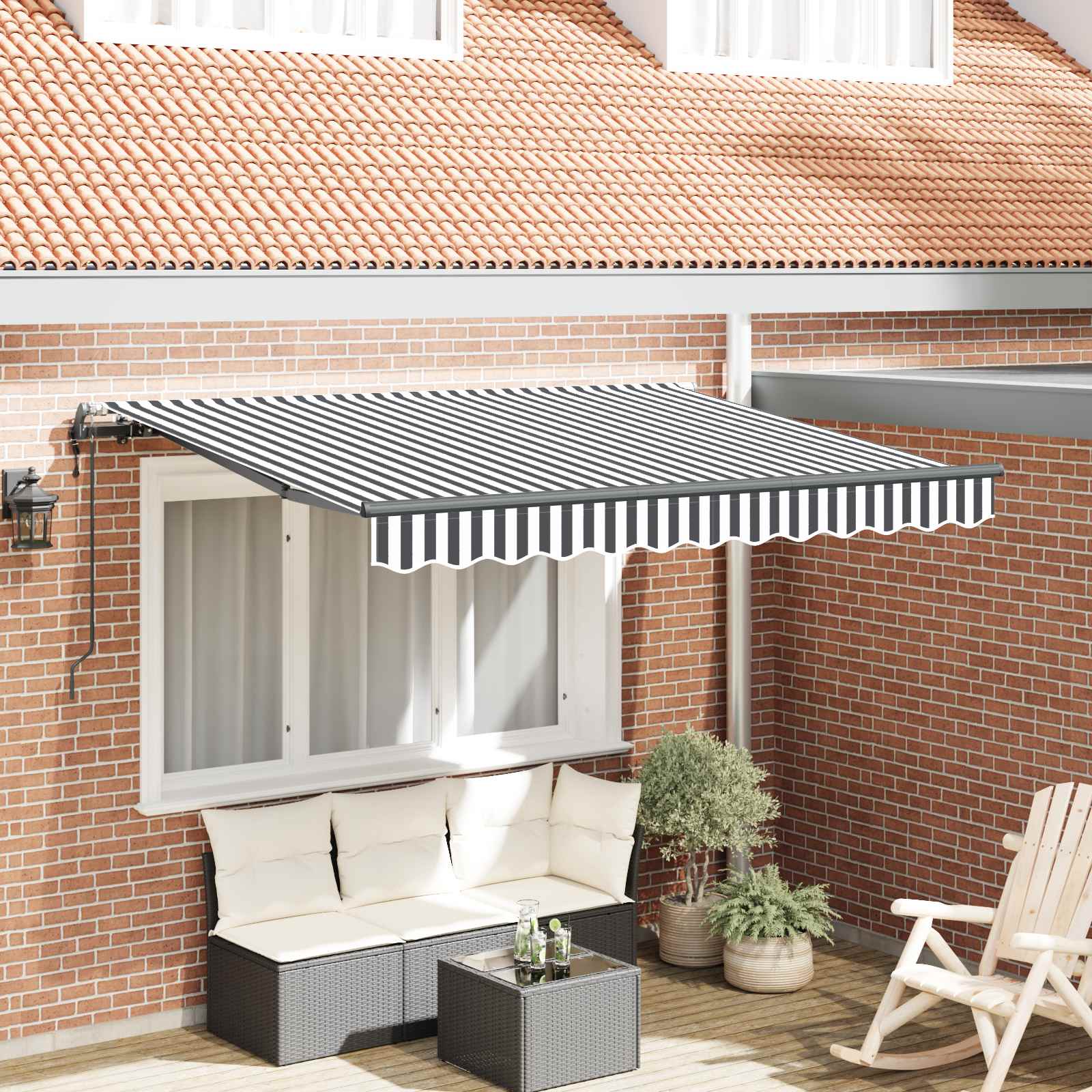 Retractable Awning Anthracite 350 x 200 cm fabric