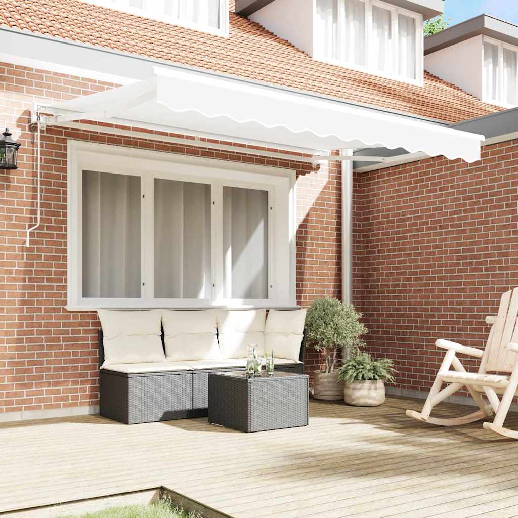 Ištraukiama markizė Balta 350x200 cm Audinys ir aliuminis