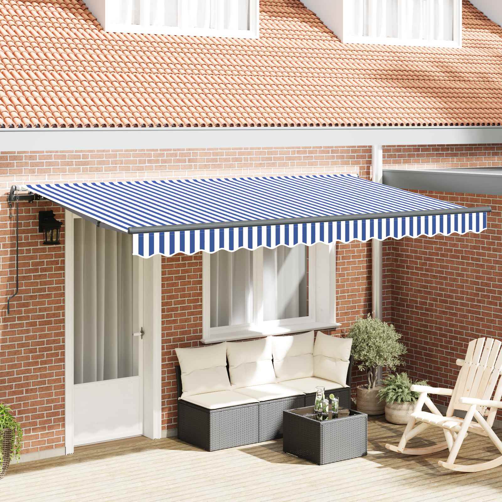 Izvelkamais tents Zils 400 x 200 cm audums