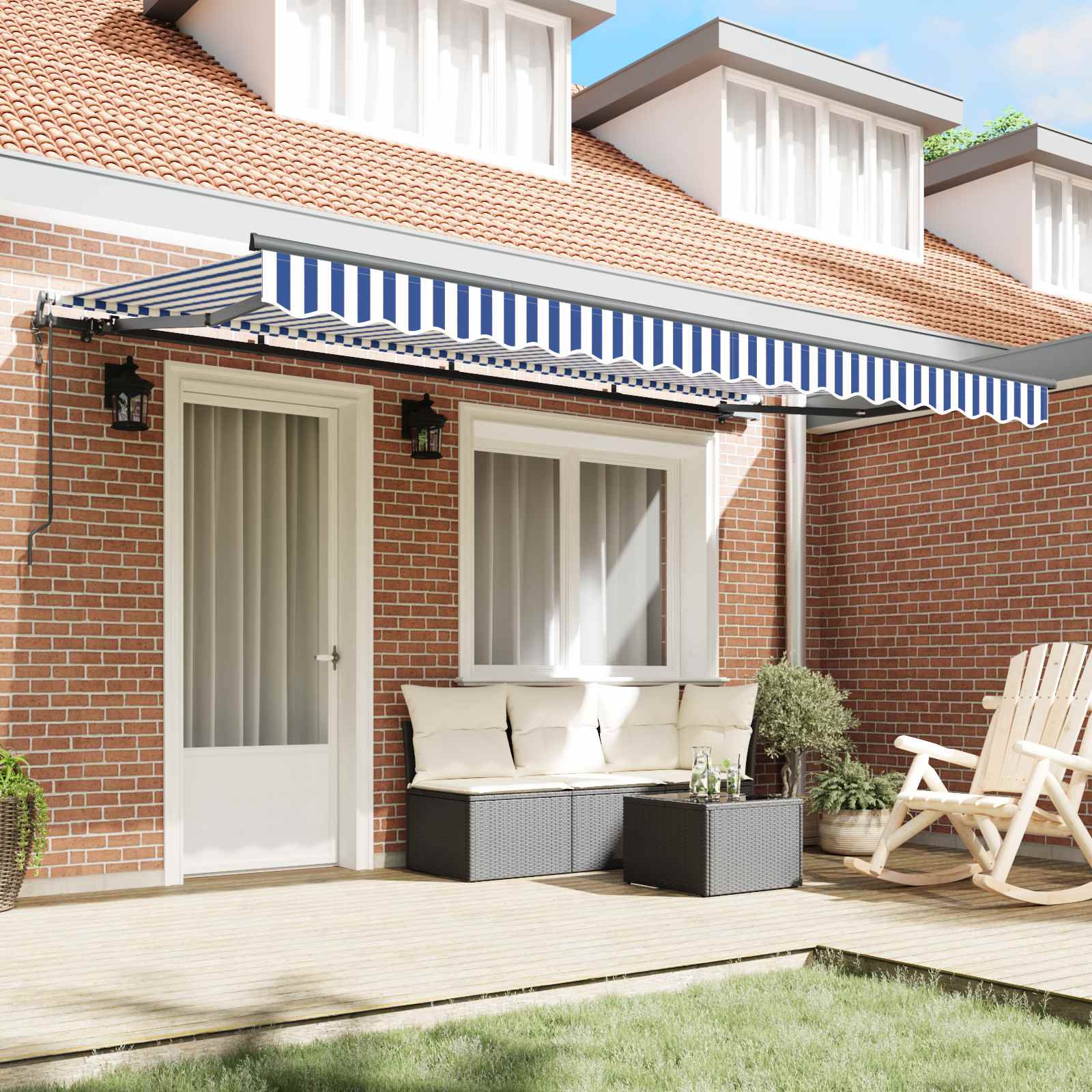 Izvelkamais tents Zils 400 x 200 cm audums