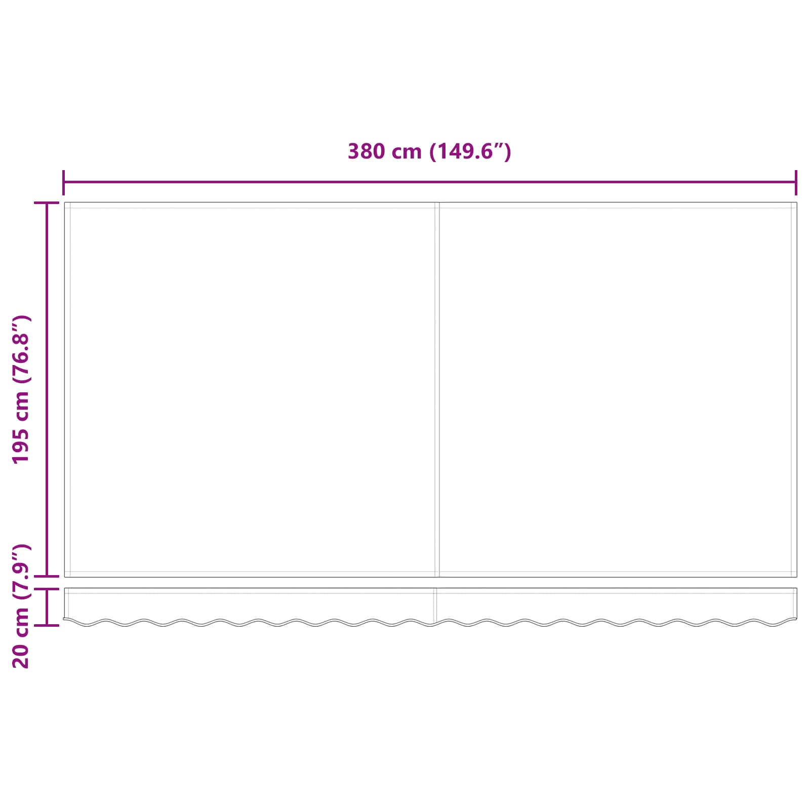 Ištraukiama markizė Kreminė 400 x 200 cm audinys