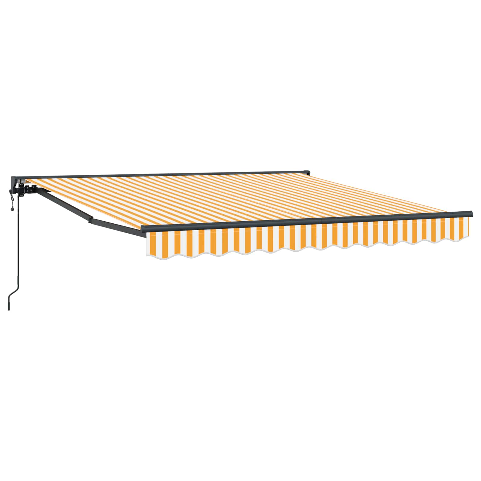 Retractable Awning Yellow and White 300x250 cm Fabric