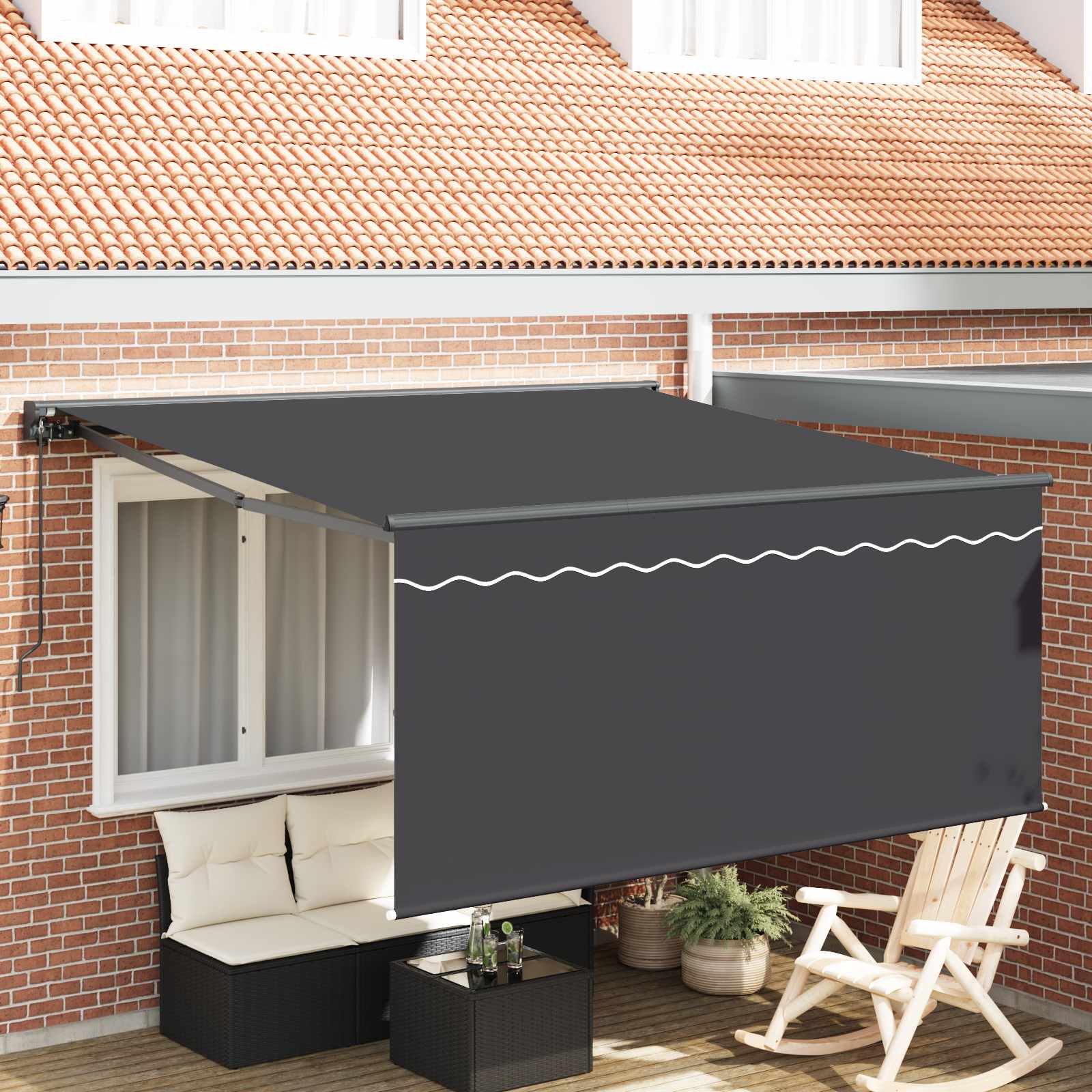 Retractable Awning Anthracite 300 x 250 cm Fabric