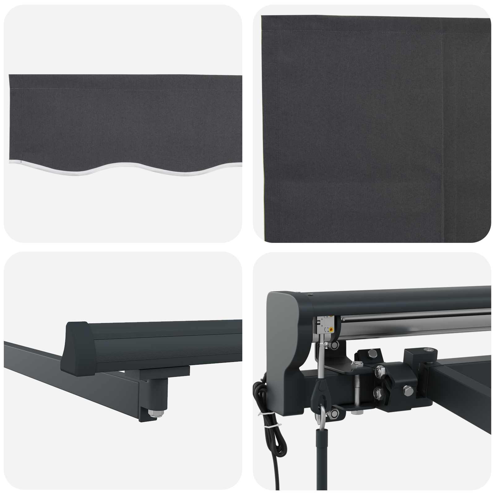 Izvelkams tents Antracīta 300 x 250 cm Audums