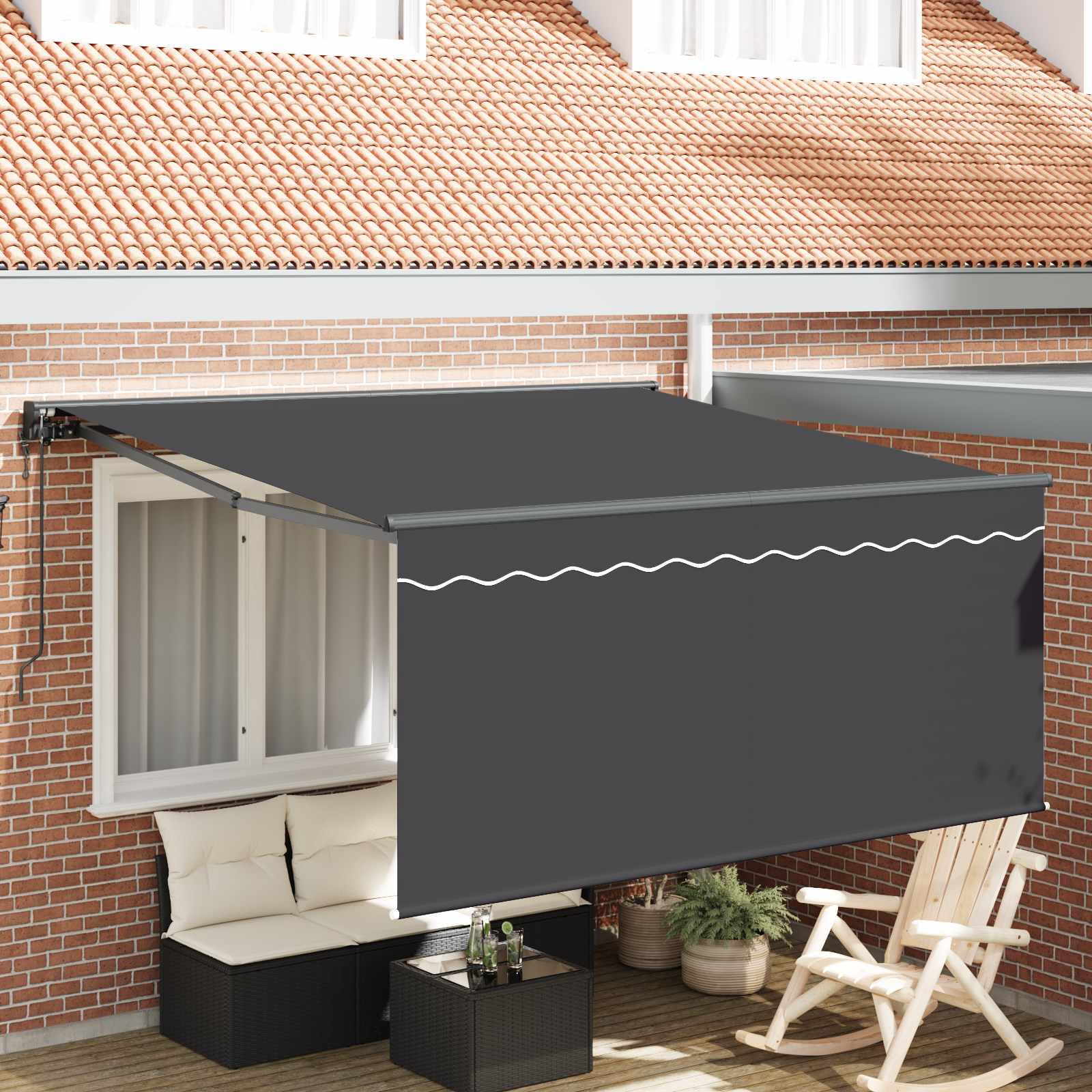 Izvelkams tents Antracīta 300 x 250 cm Audums
