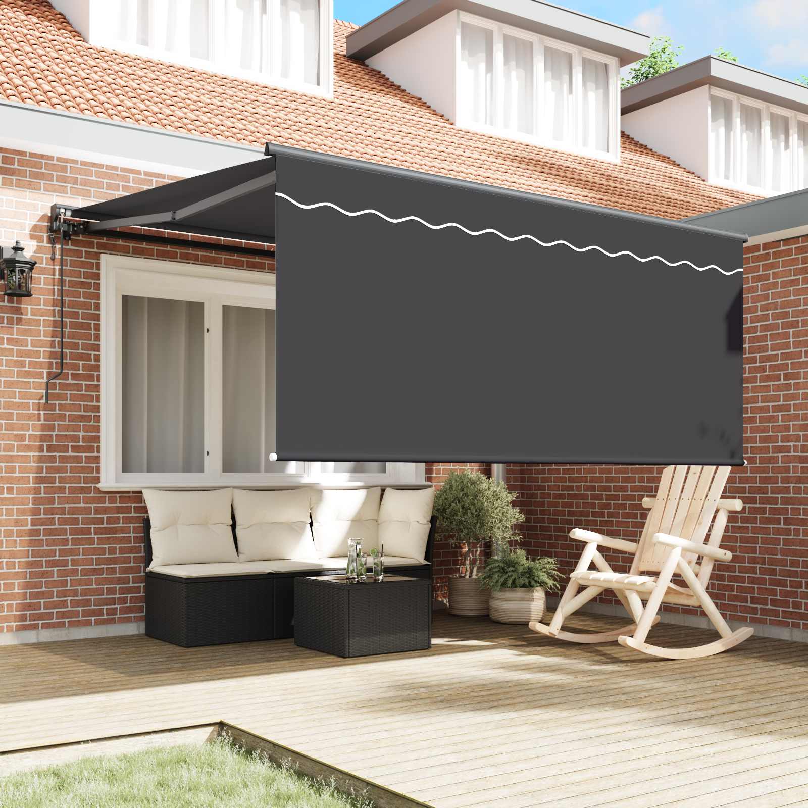 Izvelkams tents Antracīta 300 x 250 cm Audums