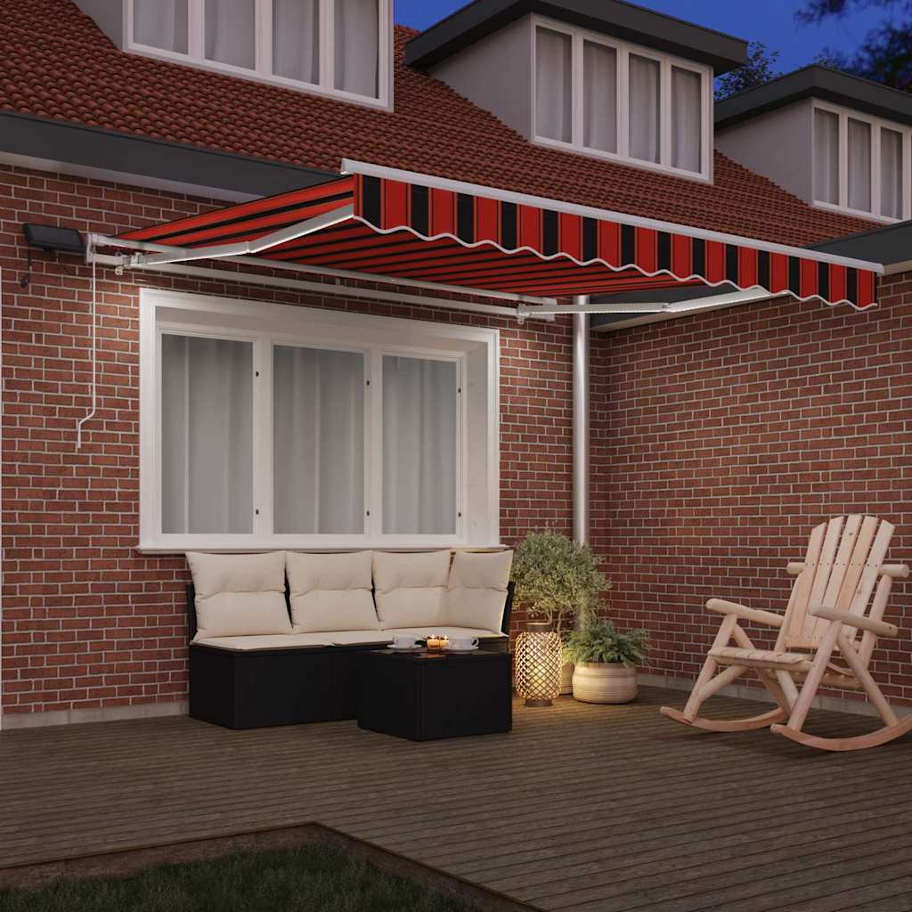 Rankinė Įtraukiama Markizė su LED, Oranžinė ir Ruda, 300x250 cm