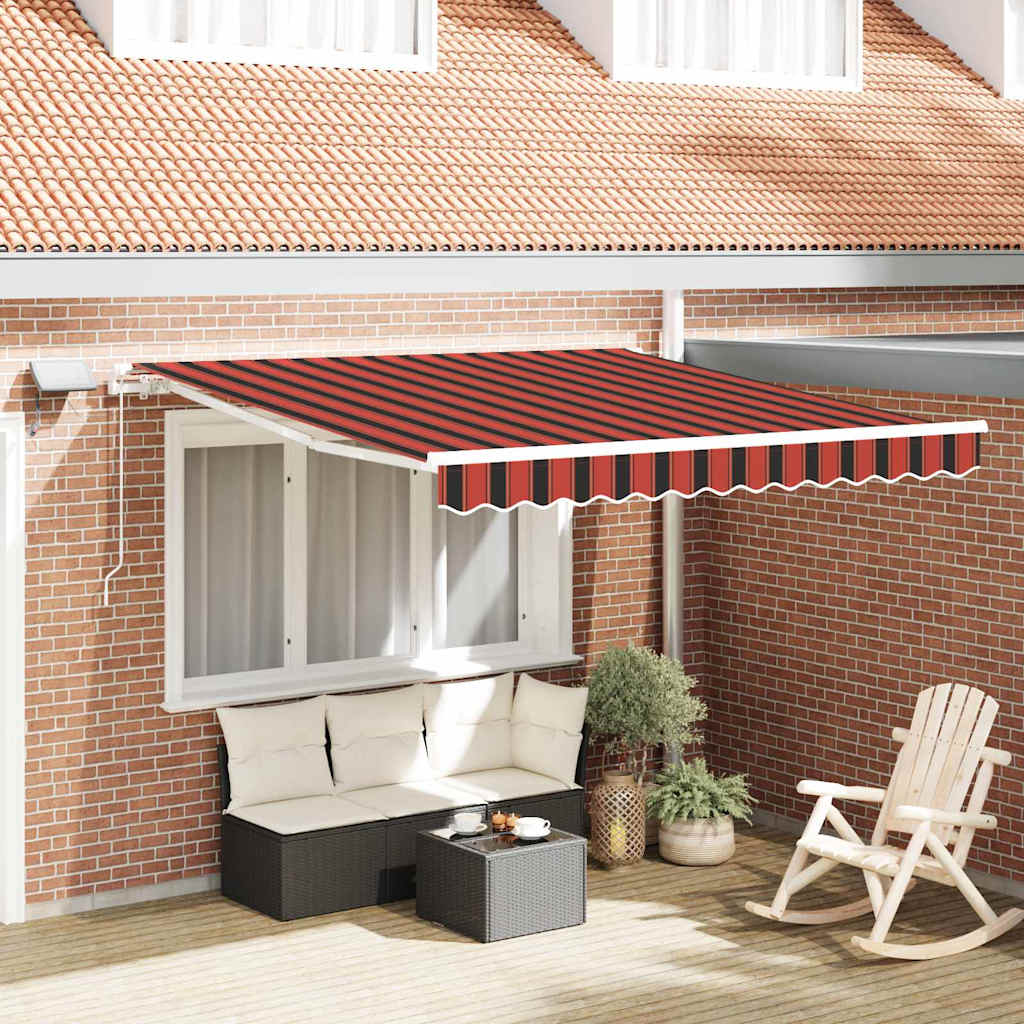 Rankinė Įtraukiama Markizė su LED, Oranžinė ir Ruda, 300x250 cm