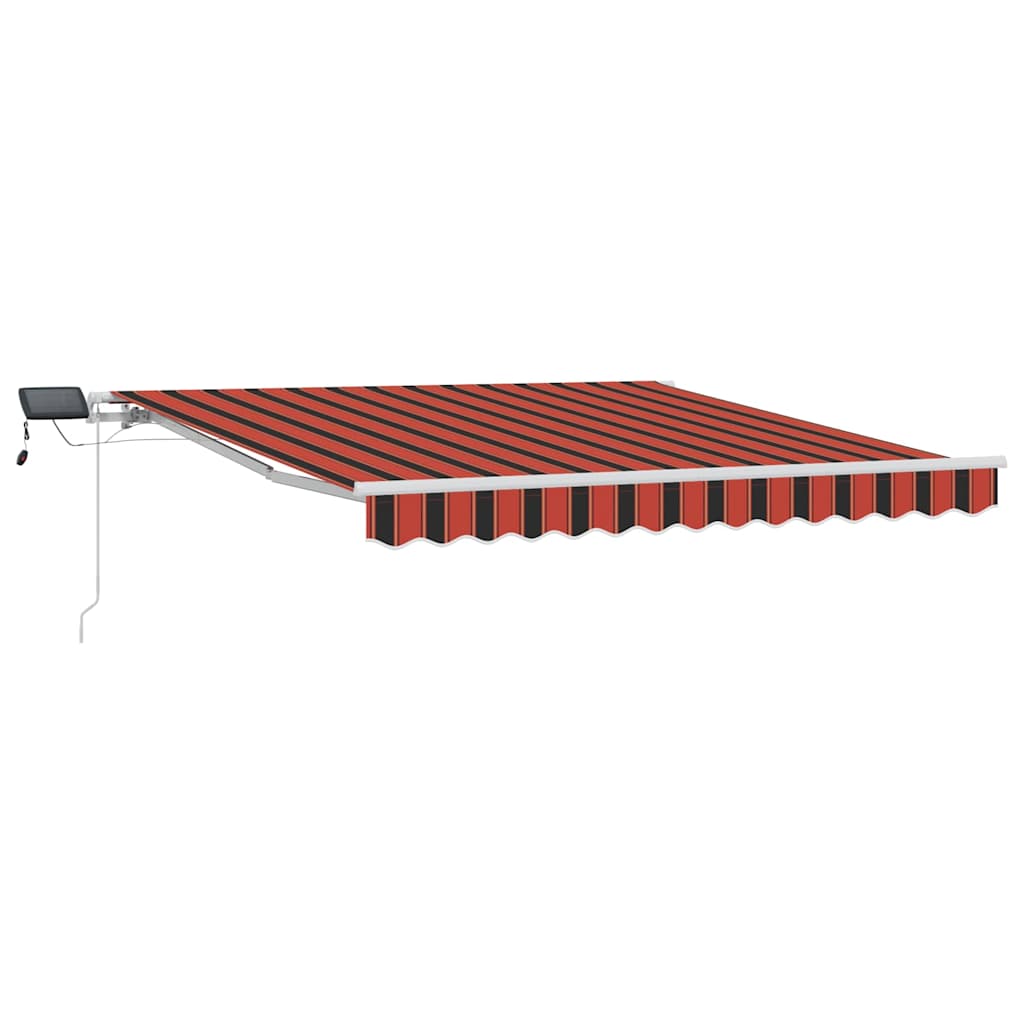Rankinė Įtraukiama Markizė su LED, Oranžinė ir Ruda, 300x250 cm