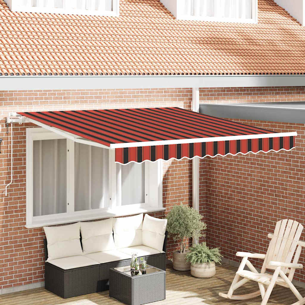 automatinė įtraukiama markizė oranžinė ir ruda 300x250 cm