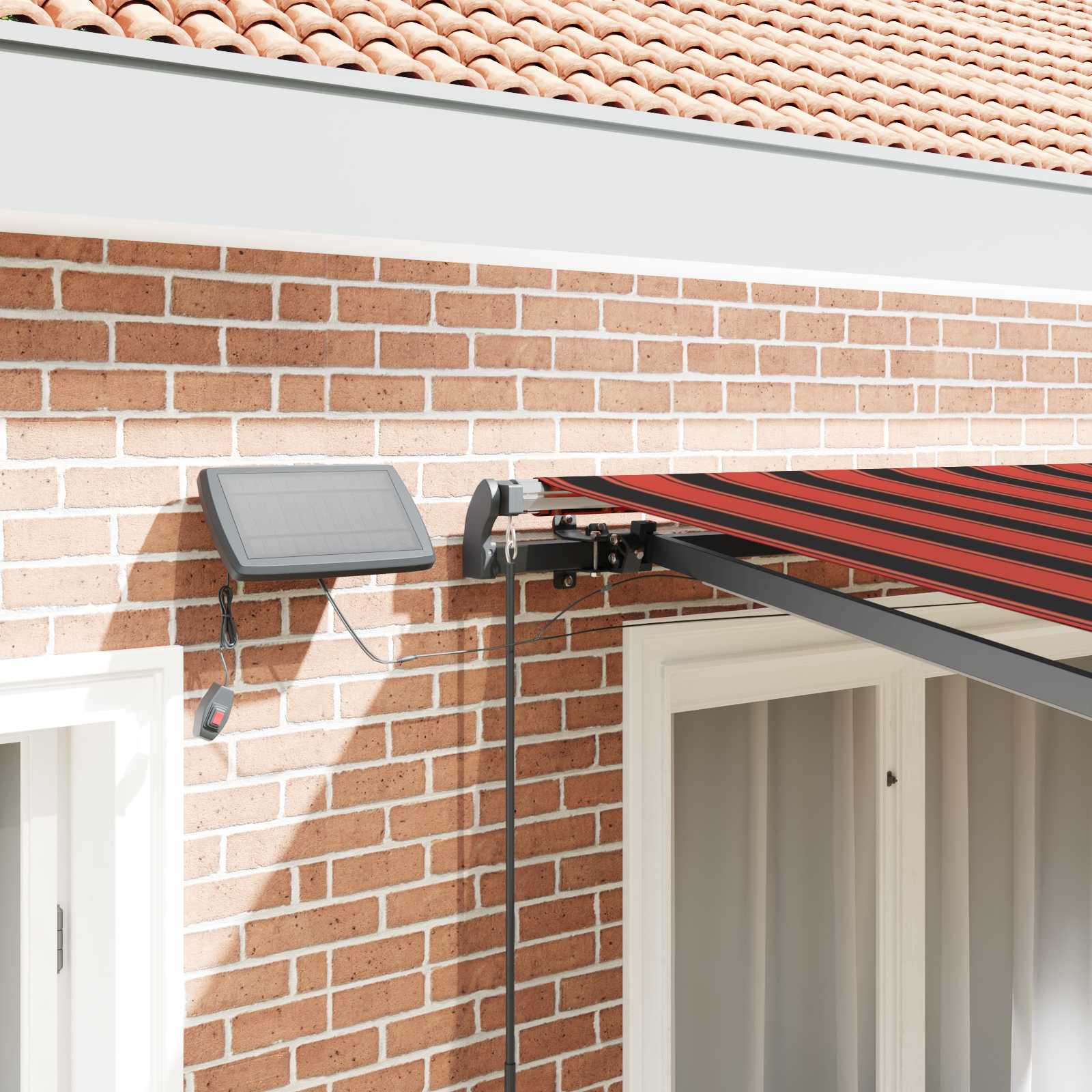 Retractable awning orange and brown 300 x 250 cm fabric