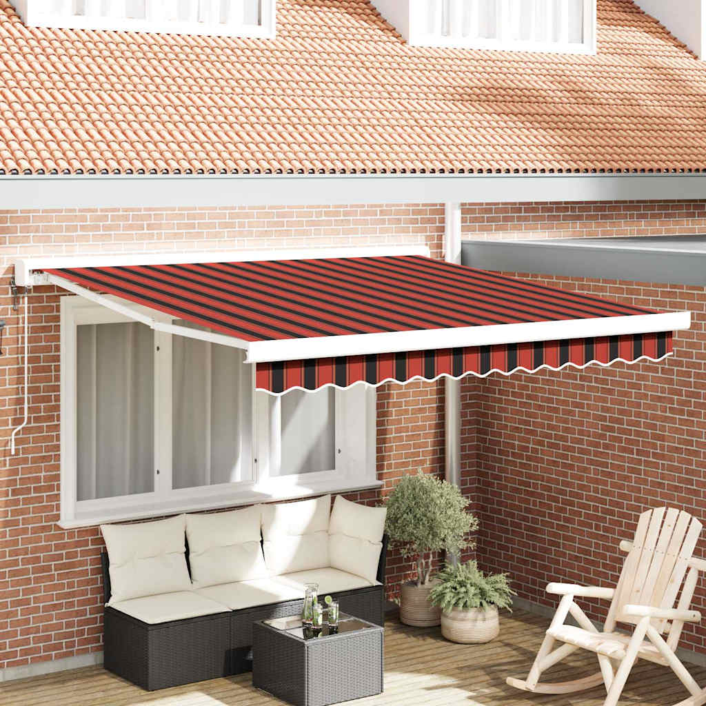 Automatinė įtraukiama markizė oranžinė ir ruda 300x250 cm