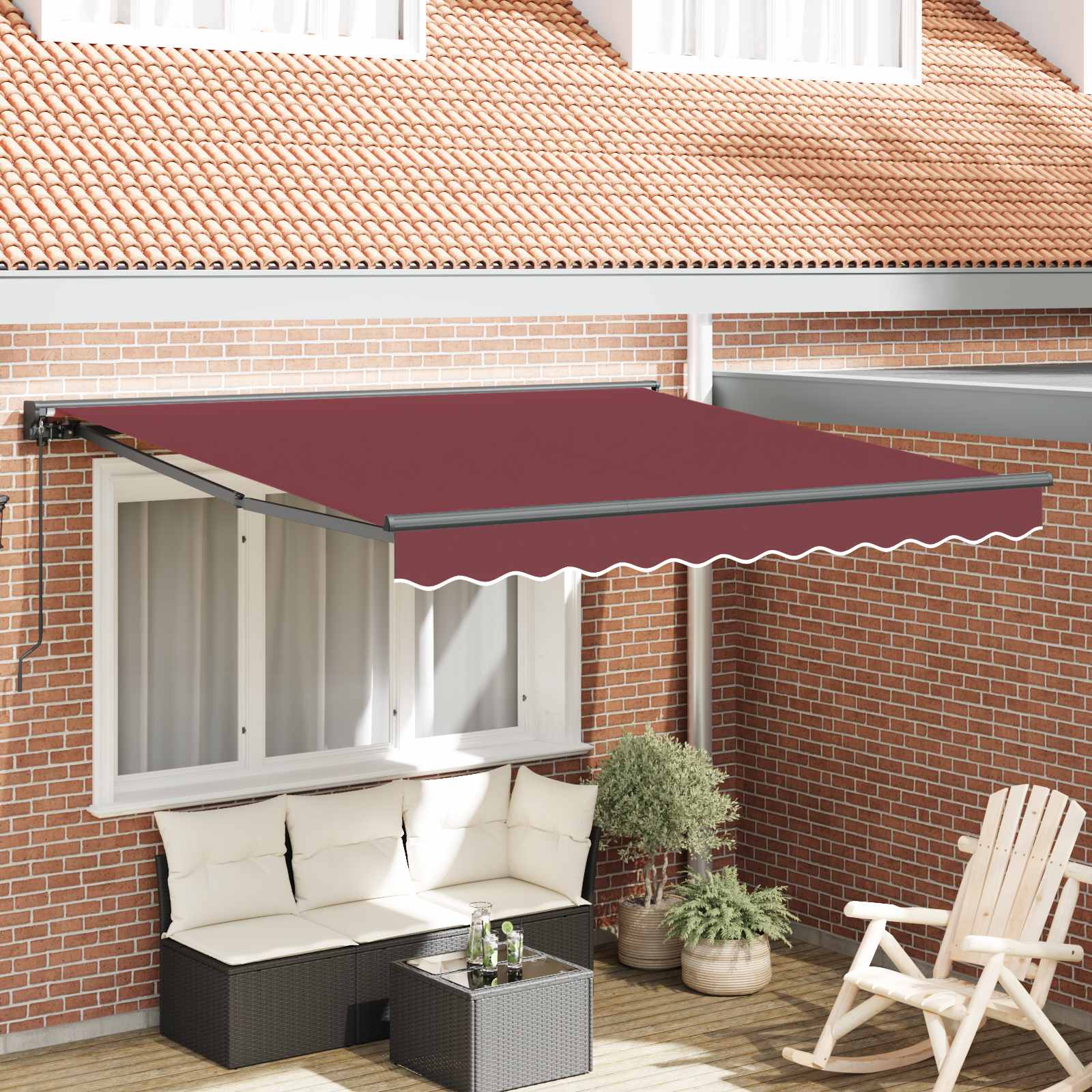 Ištraukiama markizė Bordo raudona 300x250 cm audinys