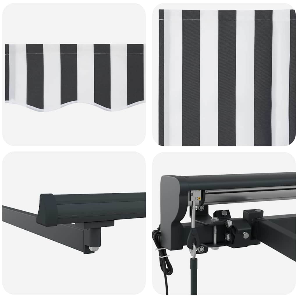 Ištraukiama markizė Antracito ir baltos 300x250 cm