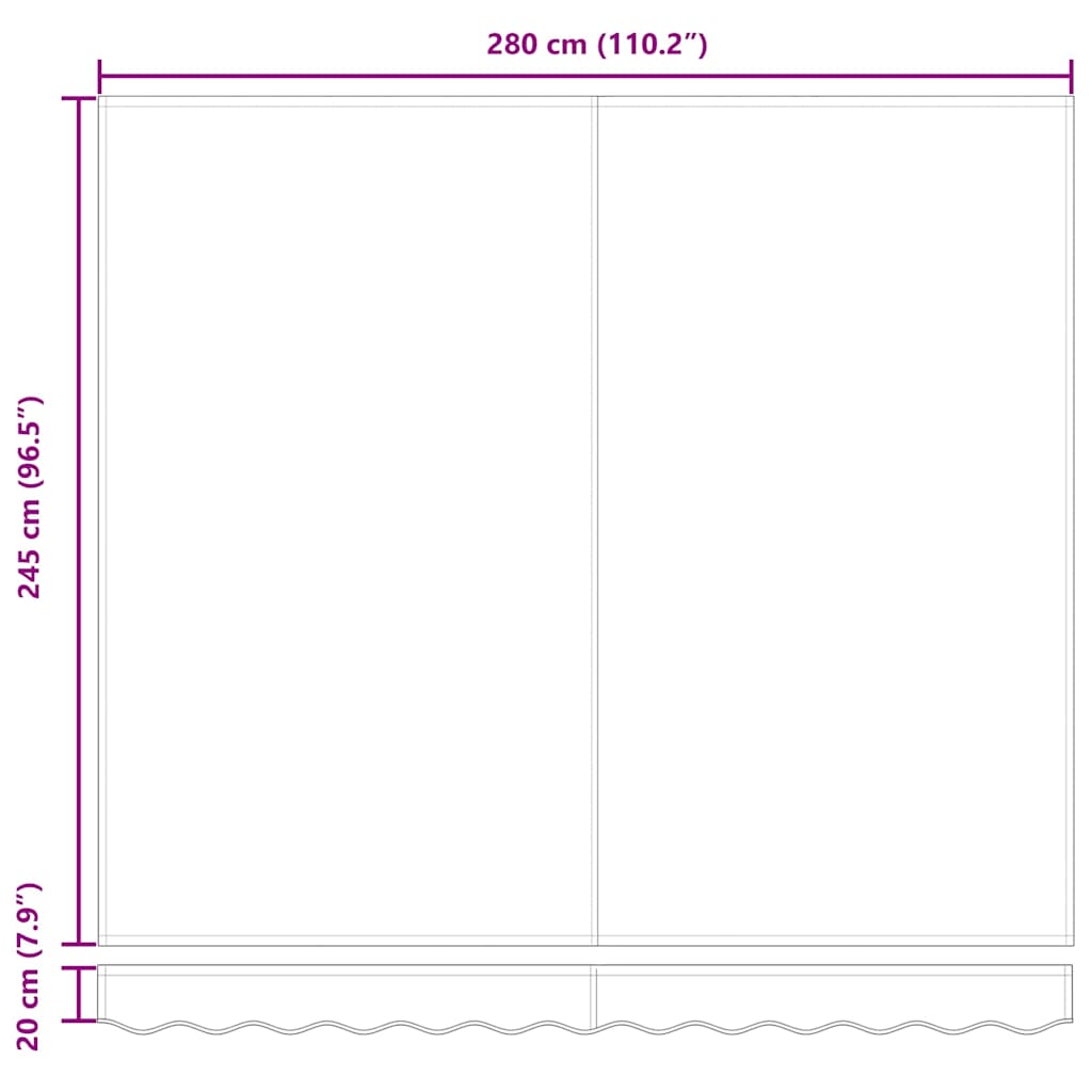 Įtraukiama markizė Raudona ir balta 300 x 250 cm