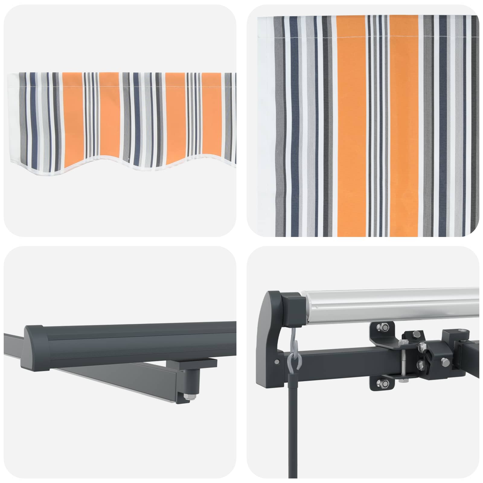 Retractable Awning Multicolour 300 x 250 cm Fabric