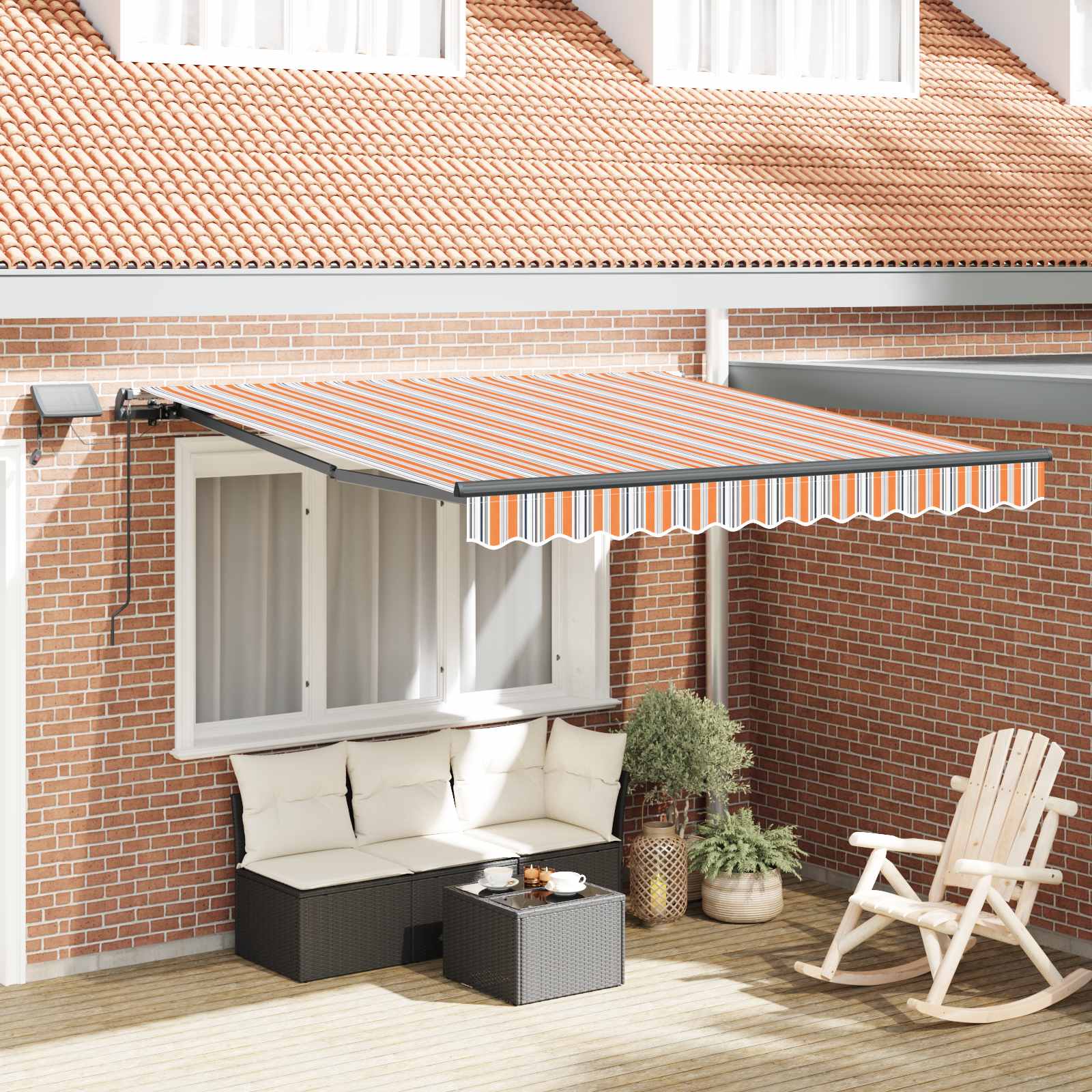 Retractable Awning Multicolour 300 x 250 cm Fabric