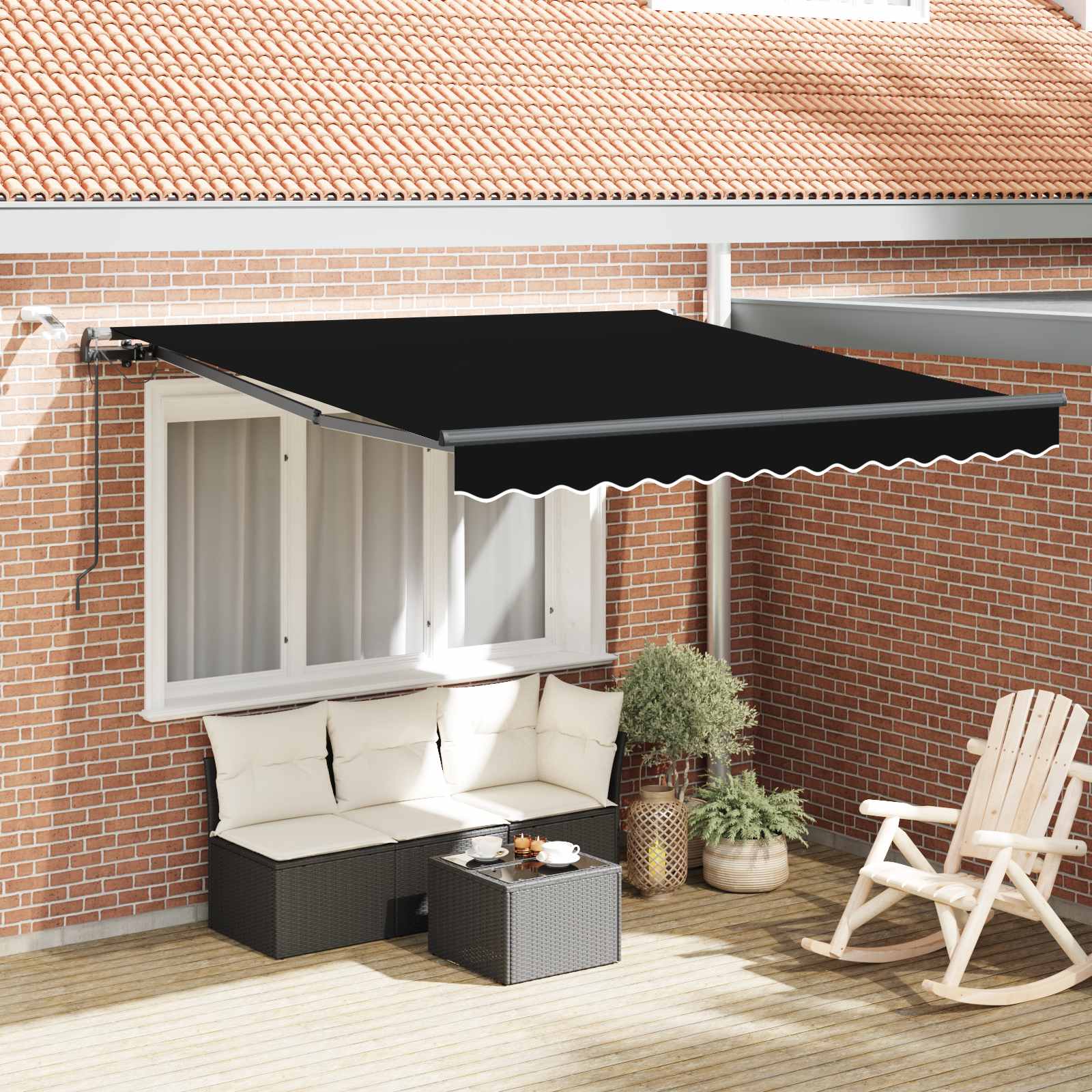 Saulessargs Audums ar melnu 300 x 250 cm Poliesters