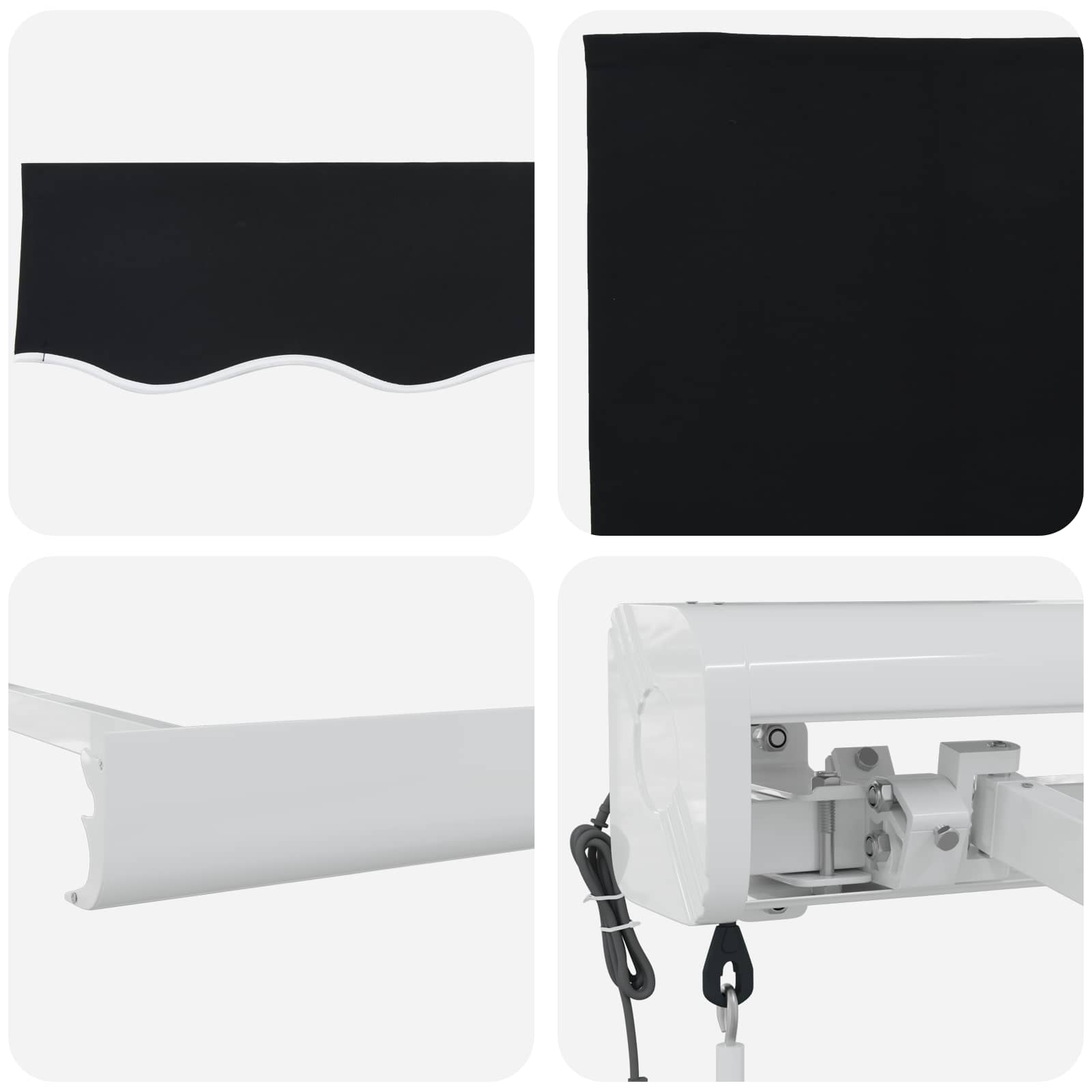 Juoda 300x250 cm automatinė įtraukiama markizė