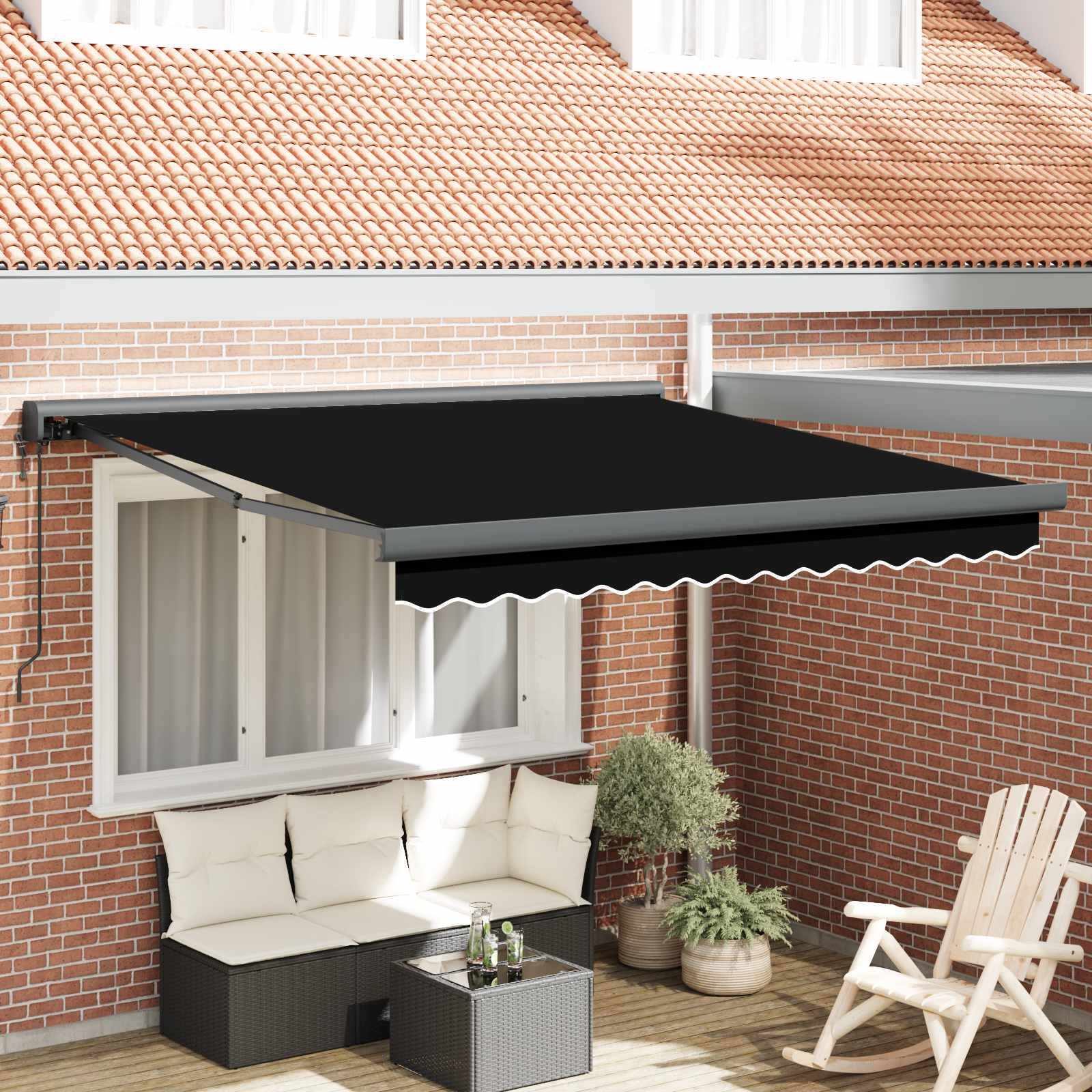 automatinė įtraukiama markizė juoda 300x250 cm
