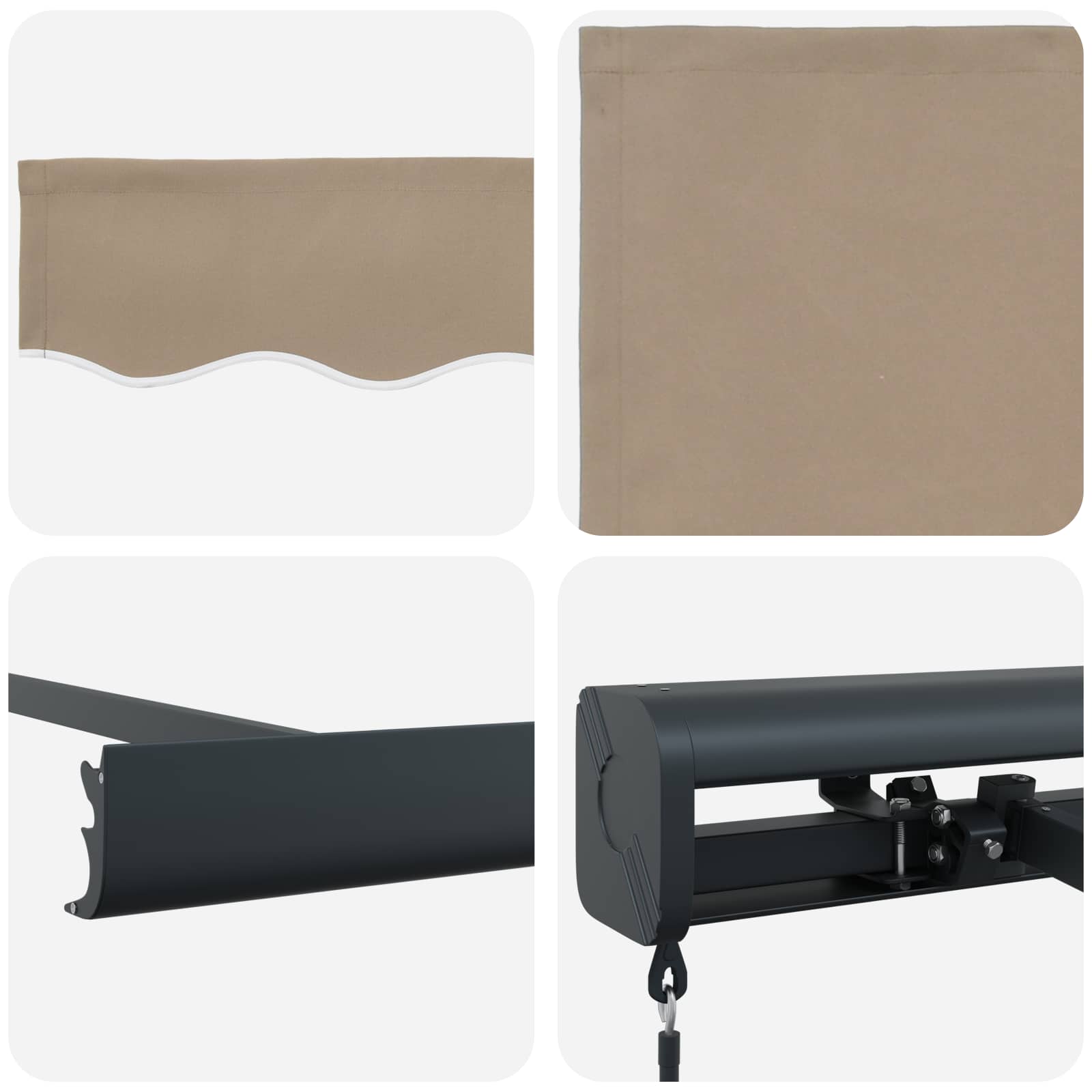 Izvelkams saulessargs Smiltis 300 x 250 cm Audums un metāls