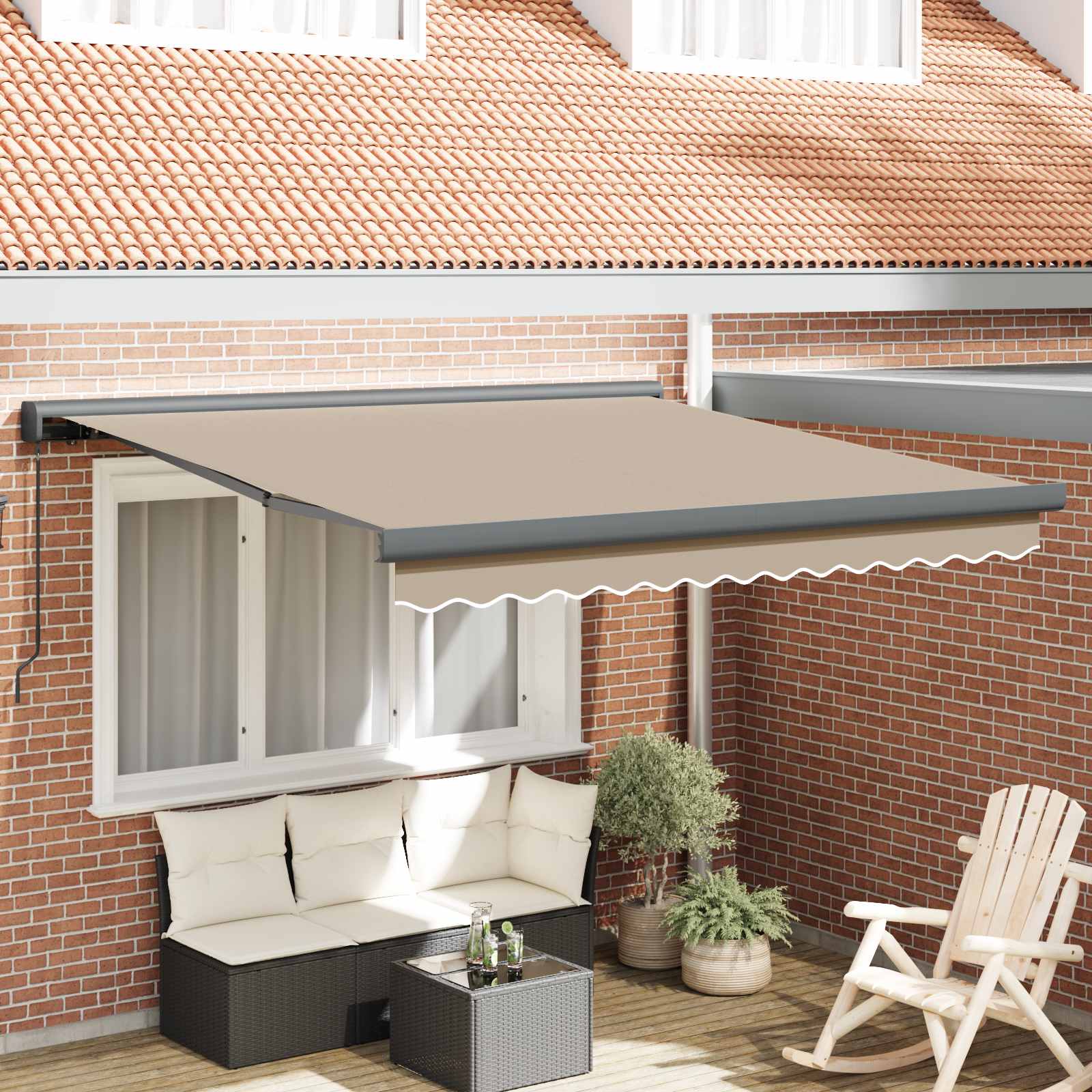 Izvelkams saulessargs Smiltis 300 x 250 cm Audums un metāls