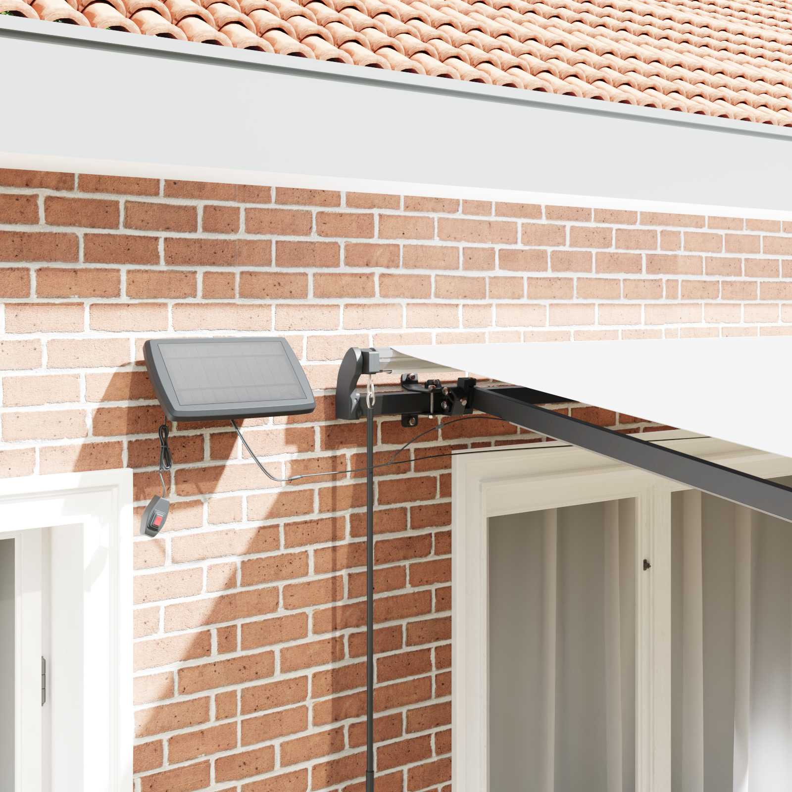 Retractable awning White 300 x 250 cm fabric