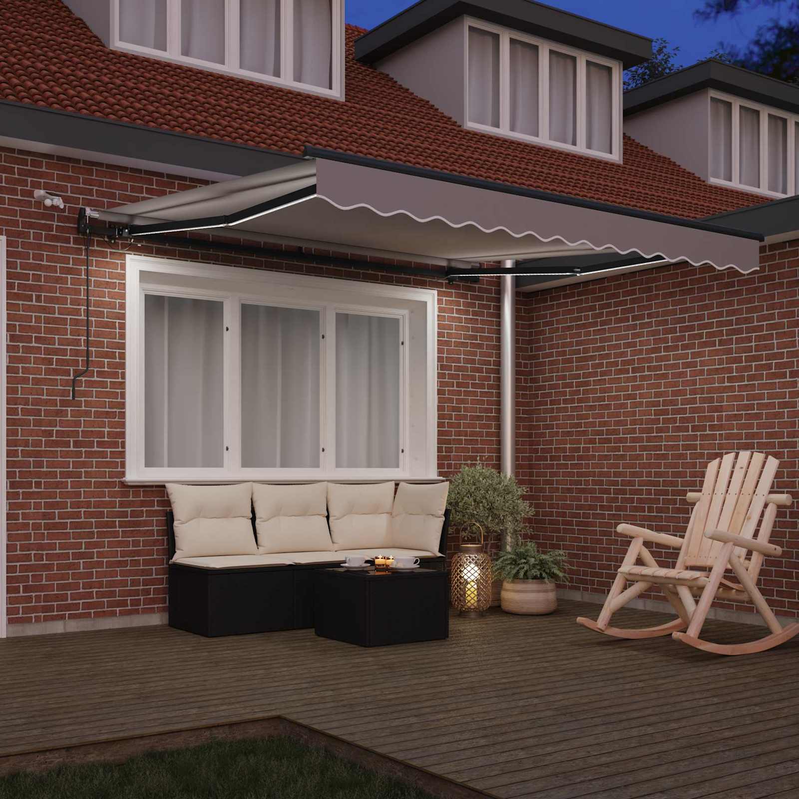 Canopy Fabric with Light Grey 300 x 250 cm Polyester