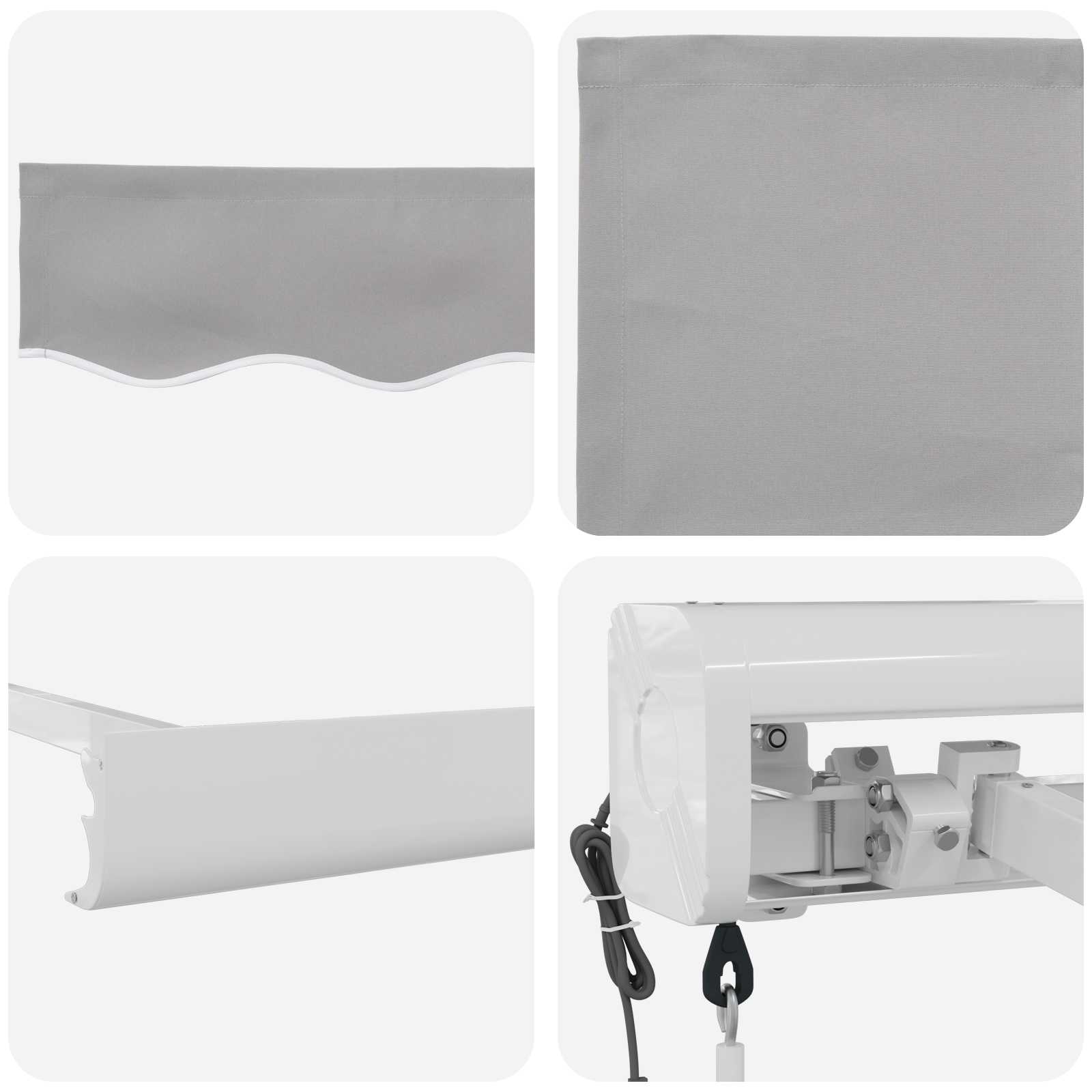 Automatic Retractable Awning Light Grey 300x250 cm