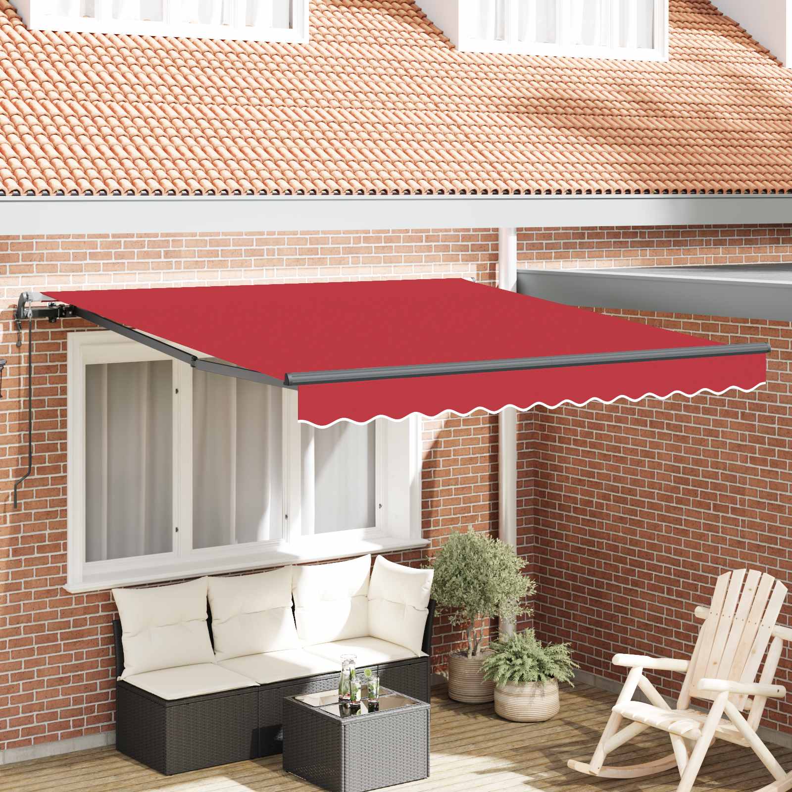 Izvelkama nojume Sarkana 300 x 250 cm Audums un alumīnijs