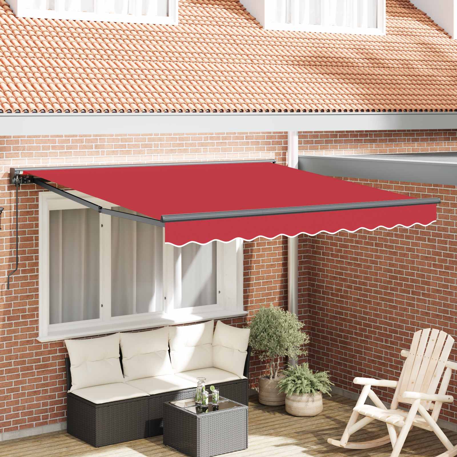 Markizės rėmas Raudona 300 x 250 cm Poliesteris su PU danga