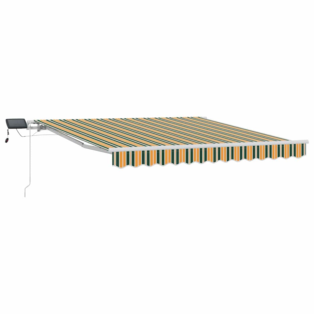 Retractable Awning Green and Yellow 300 x 250 cm