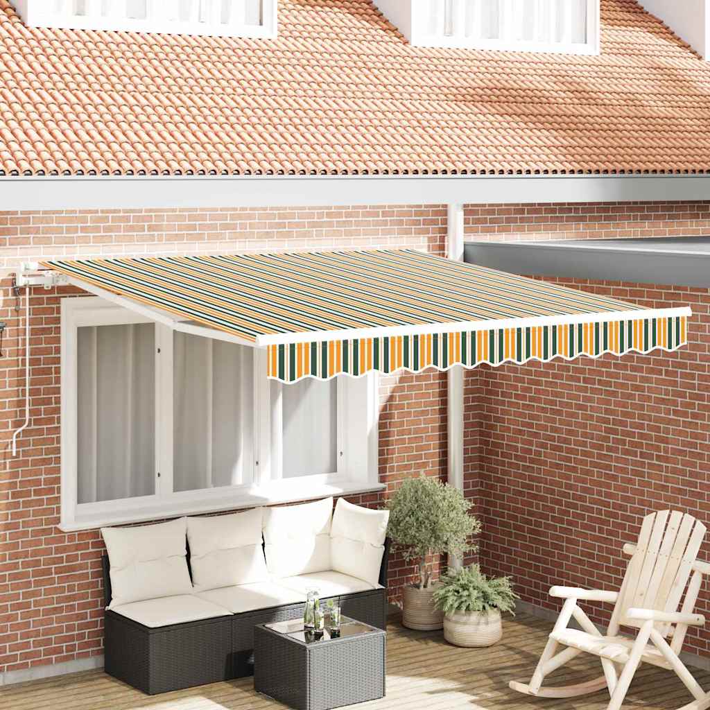 Elektriskā izvelkamā pergola Zaļa un dzeltena 300 x 250 cm