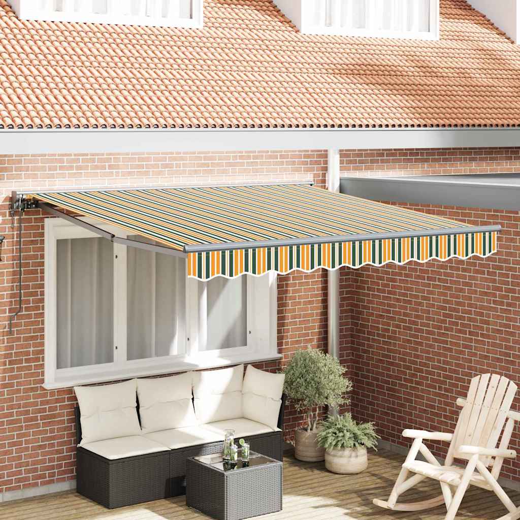 Ištraukiama markizė Žalia ir geltona 300x250 cm Audinys